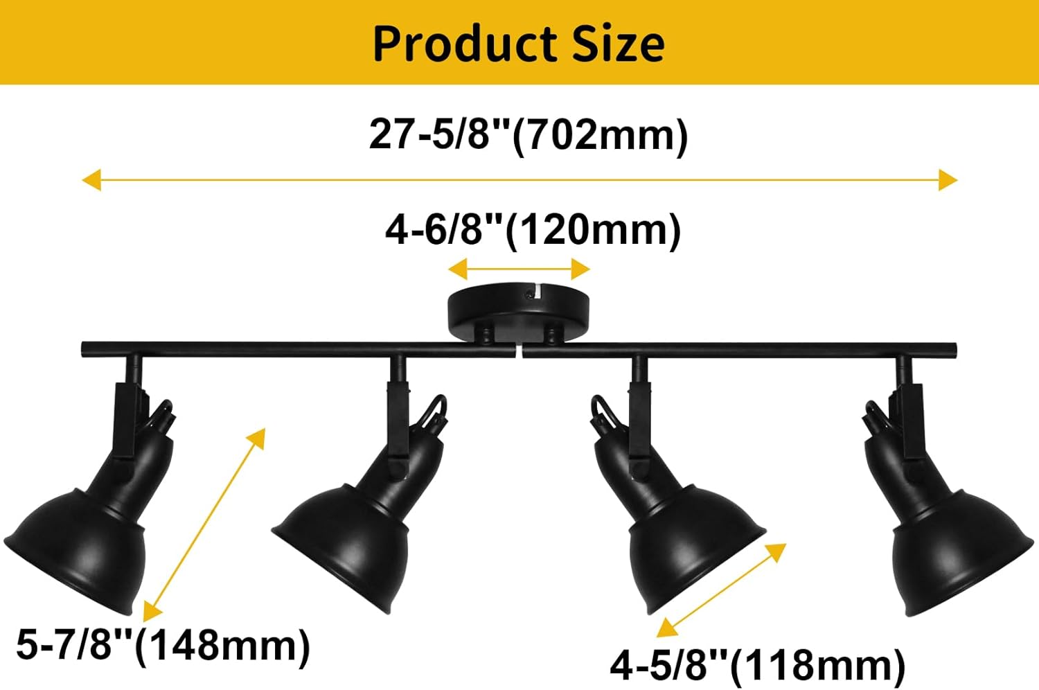 HiBay 4-Light Industrial Ceiling Track Lighting