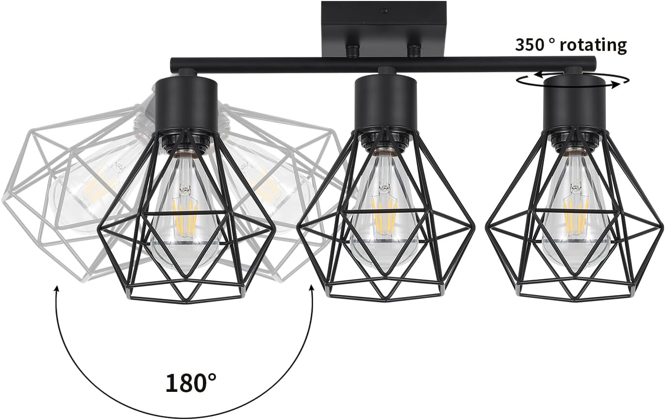 SEEBLEN 3 Light Track Ceiling Light Kit Black