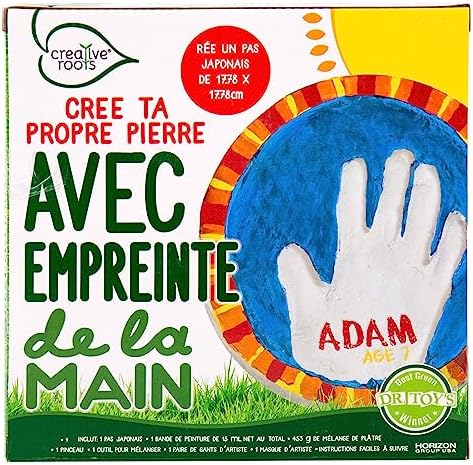 Creative Roots Handprint Stone Kit with Paints and Mold 1