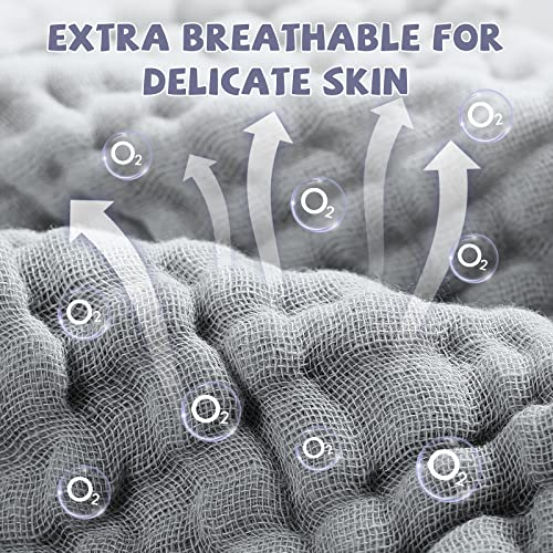 MUKIN Baby Washcloths - 6 Pack Soft Face Cloths for Newborn