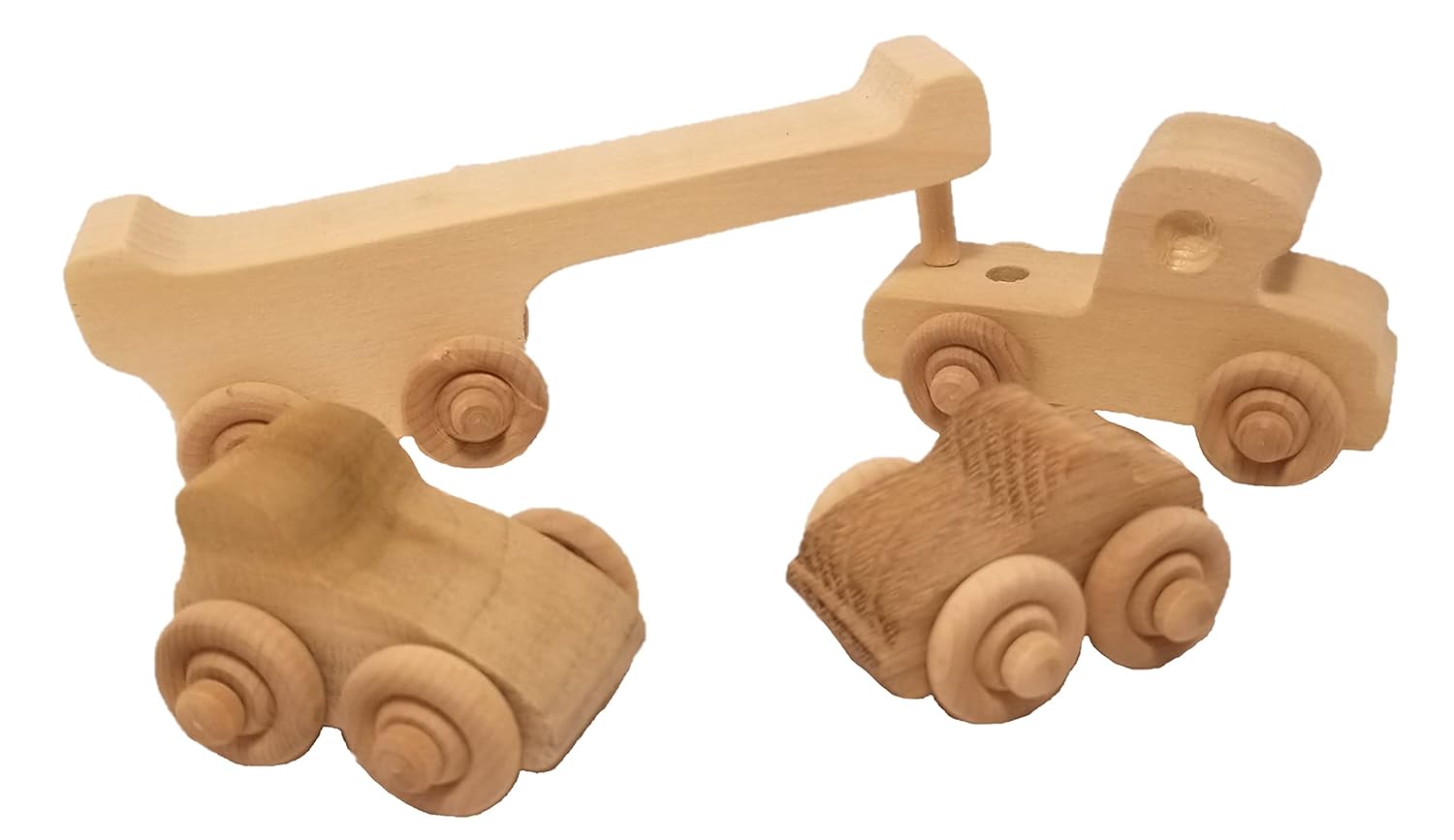 Handmade Small Car Carrier with Two Removable Cars