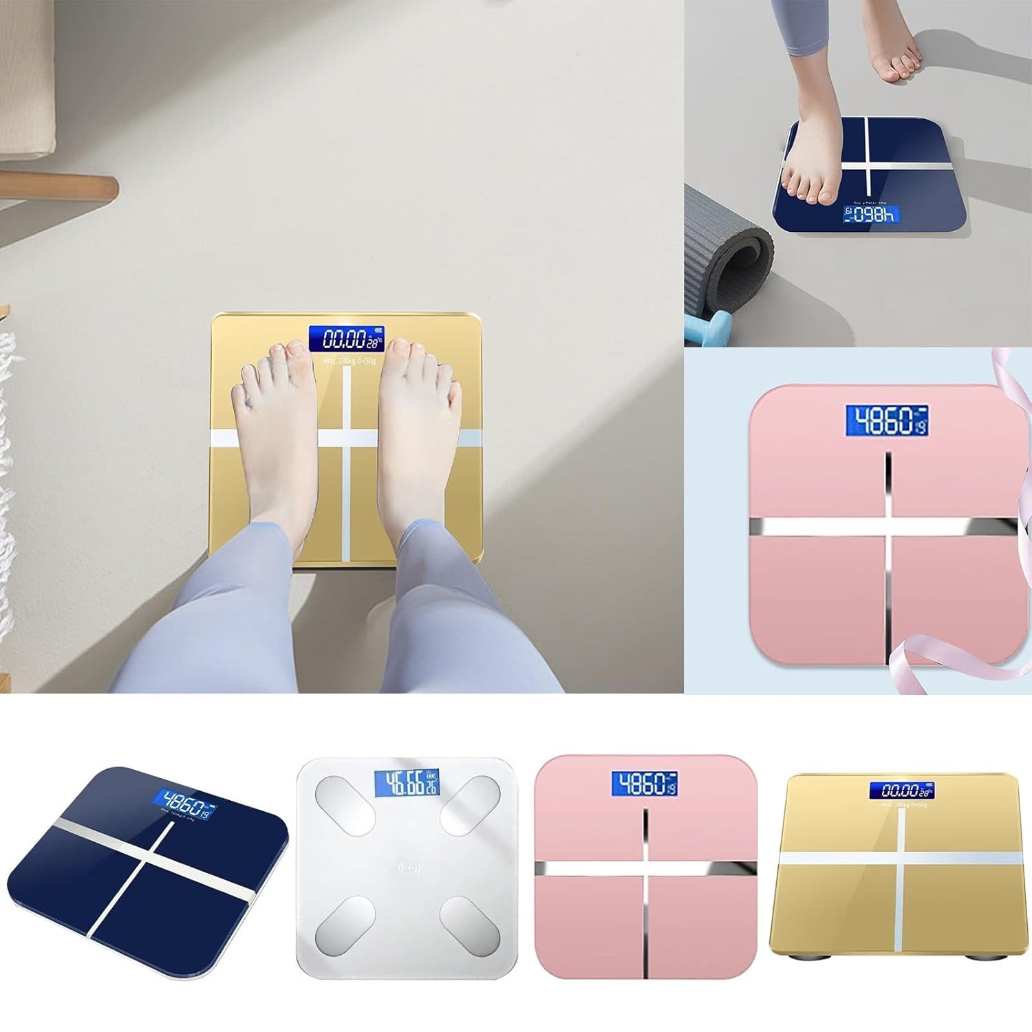 KELINFONG 500lbs Rechargeable Digital Analog Weight Scale with Bluetooth