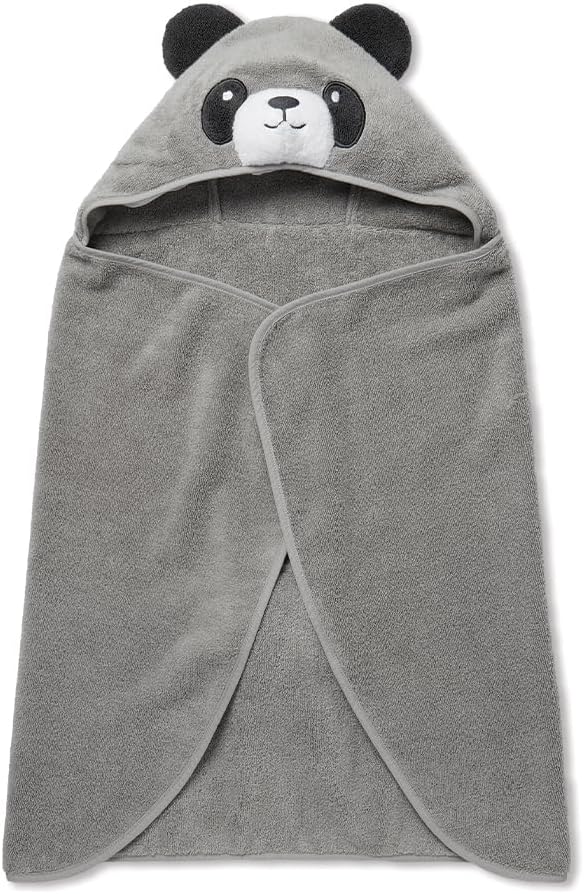 MORI Hooded Panda Bath Towel for Kids - Unisex Grey