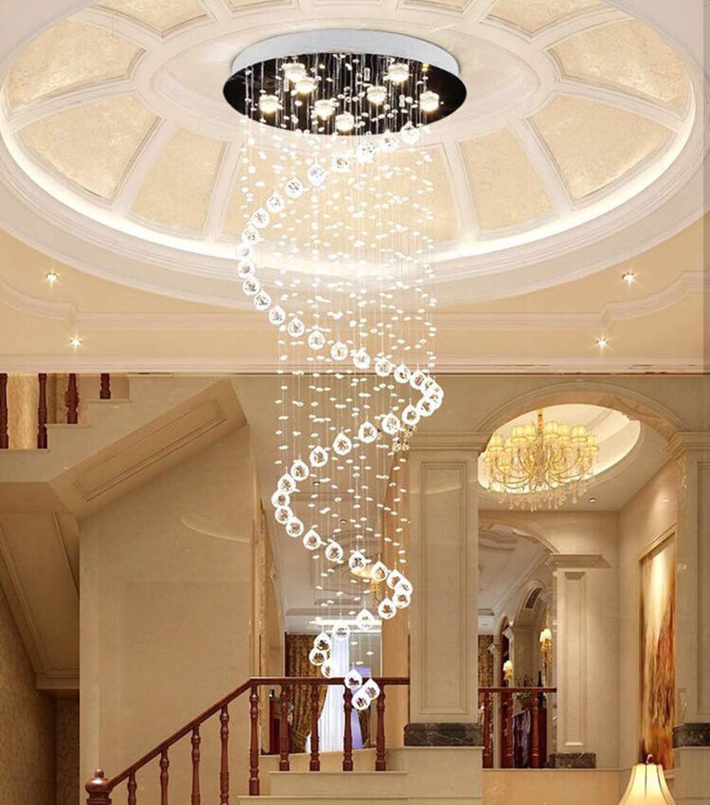 TSWF Single Spiral Crystal Chandelier with LED Light 1