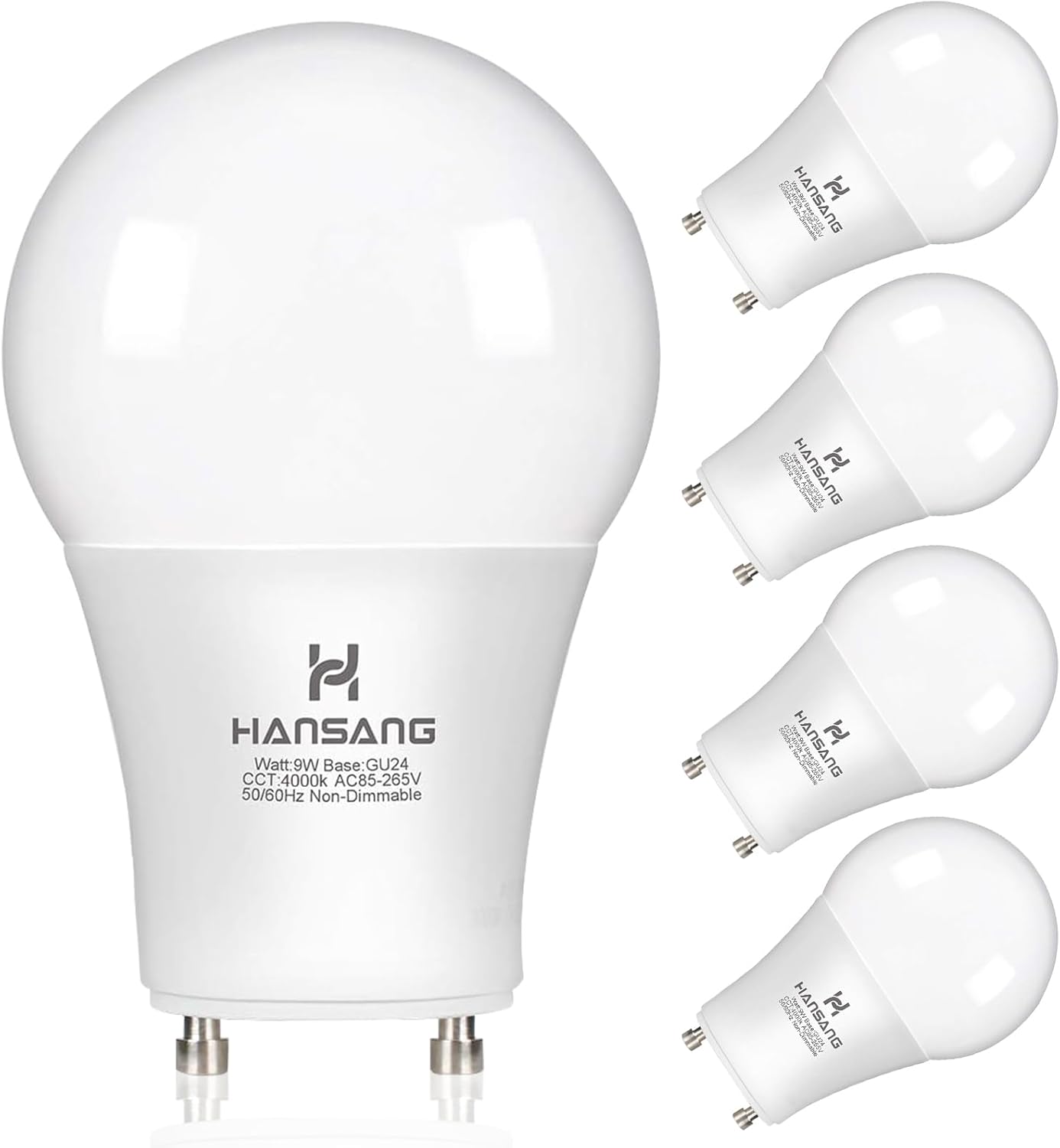 Hansang GU24 9W LED Bulb 4 Pack 4000K Natural White