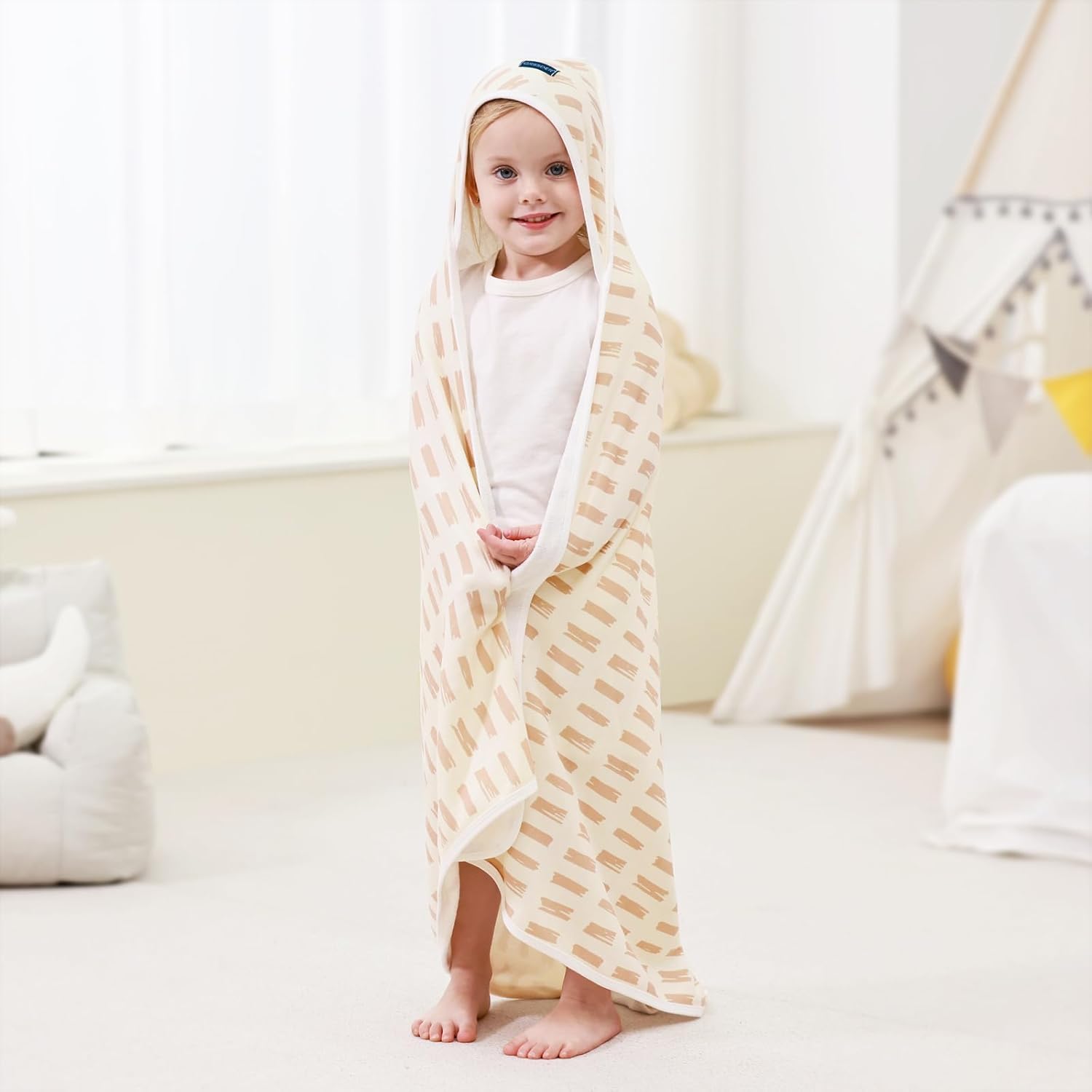 GRSSDER Baby Hooded Towel 2 Pack for Newborn 1