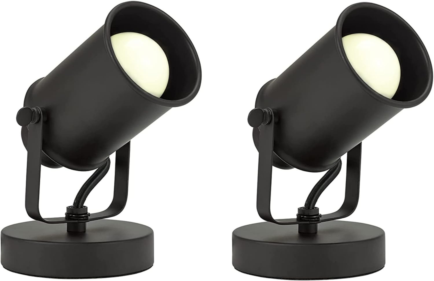 LiveMAX Adjustable Black Wall Lamp with Plug Pack of 2