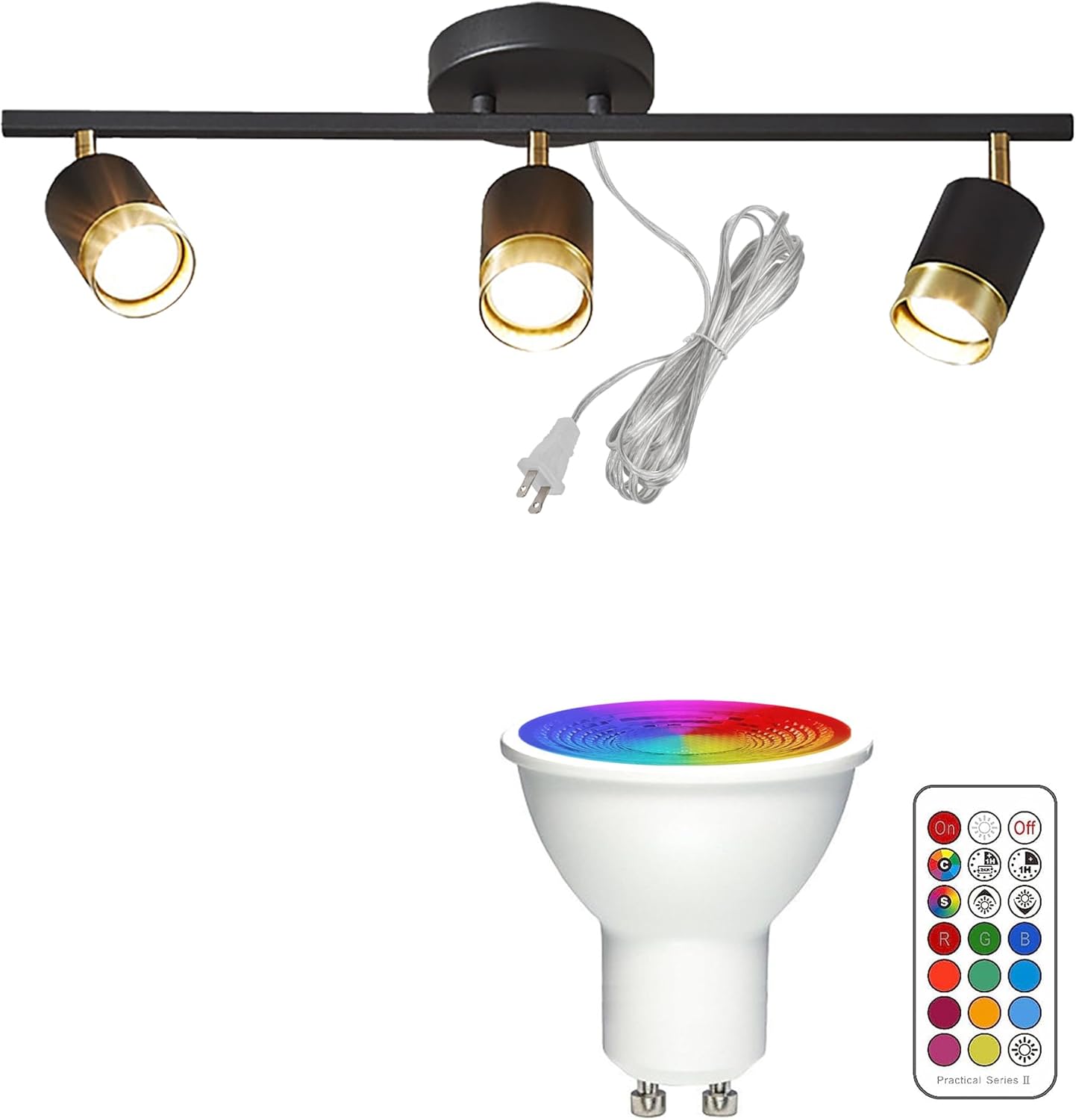 Adjustable Ceiling Spotlight with RGB Remote Control and Timer 1