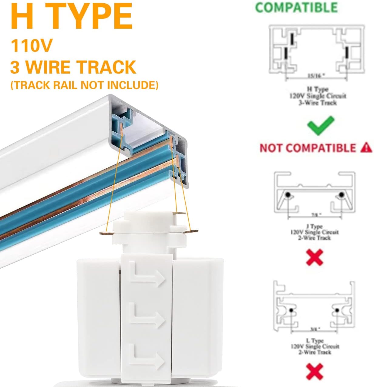EAGLOD 15W Dimmable LED Track Light Heads - 10Pack