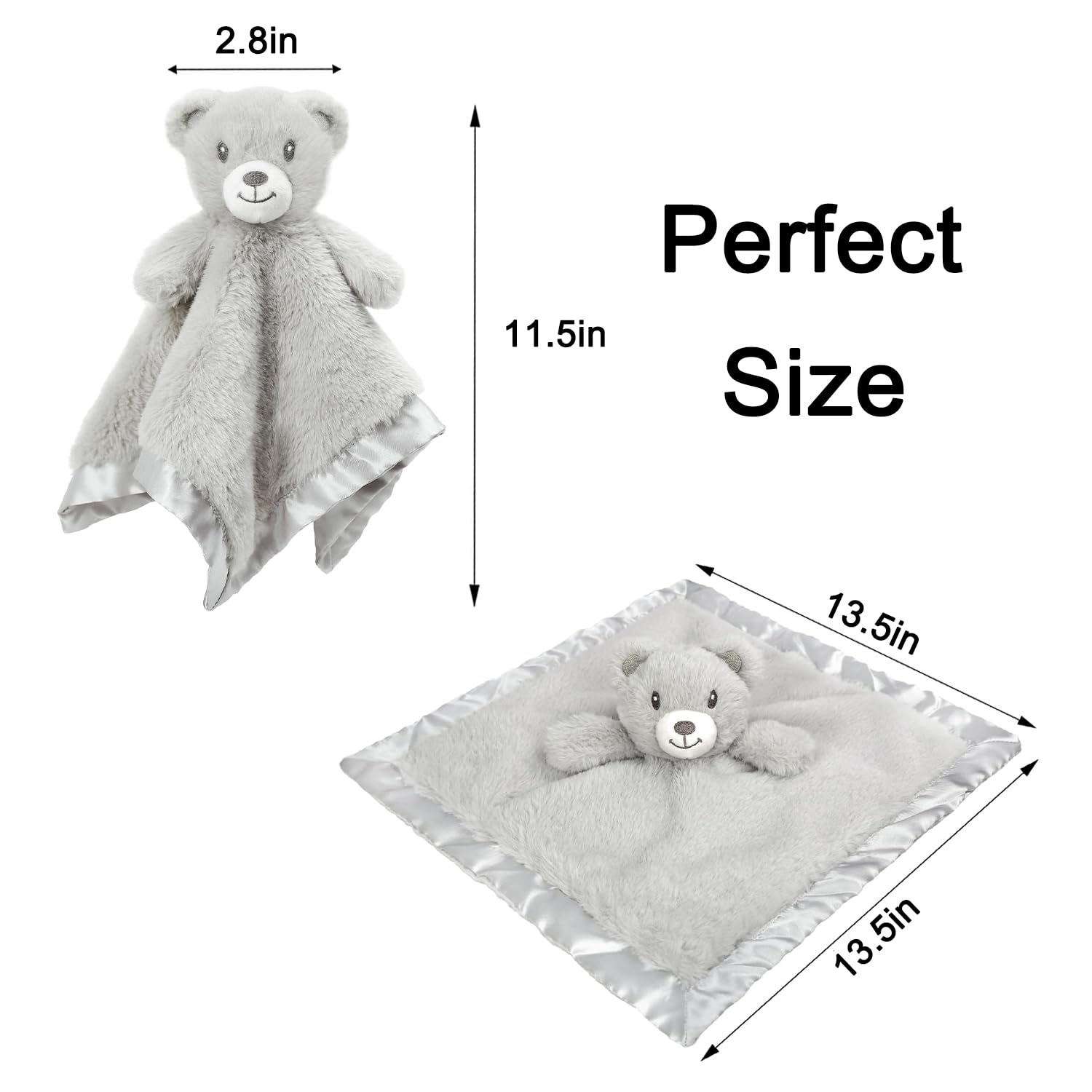 BEILIMU Bear Security Blanket 135 Inch Grey