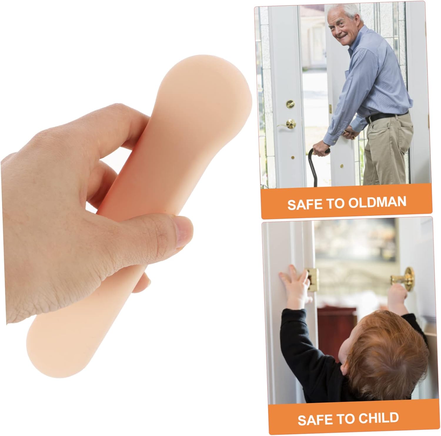 Babyproof Door Handle Cover Set with Chain Stopper and Security Protector