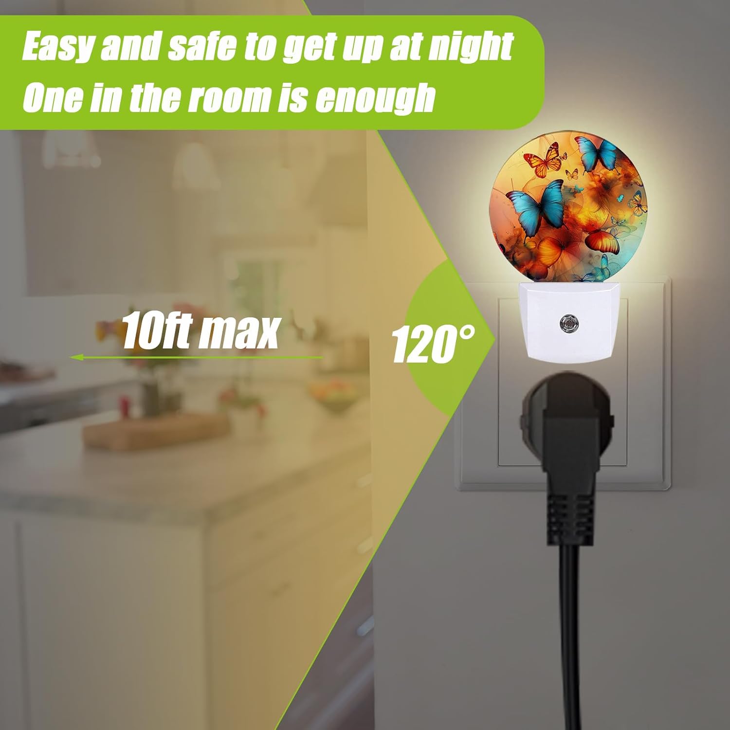 Cosharkly Colorful Butterfly Wall Night Light