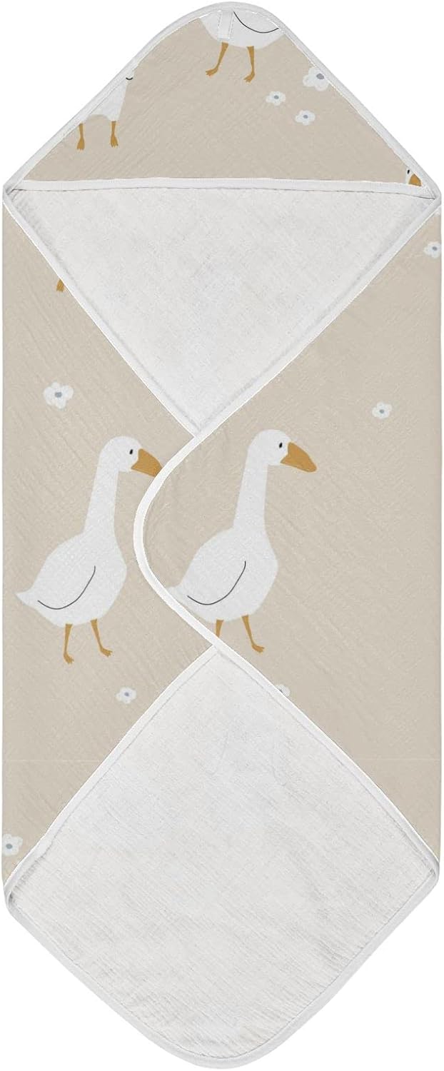 Aslsiy Hooded Baby Towel 30x30in Cotton Soft for Newborn