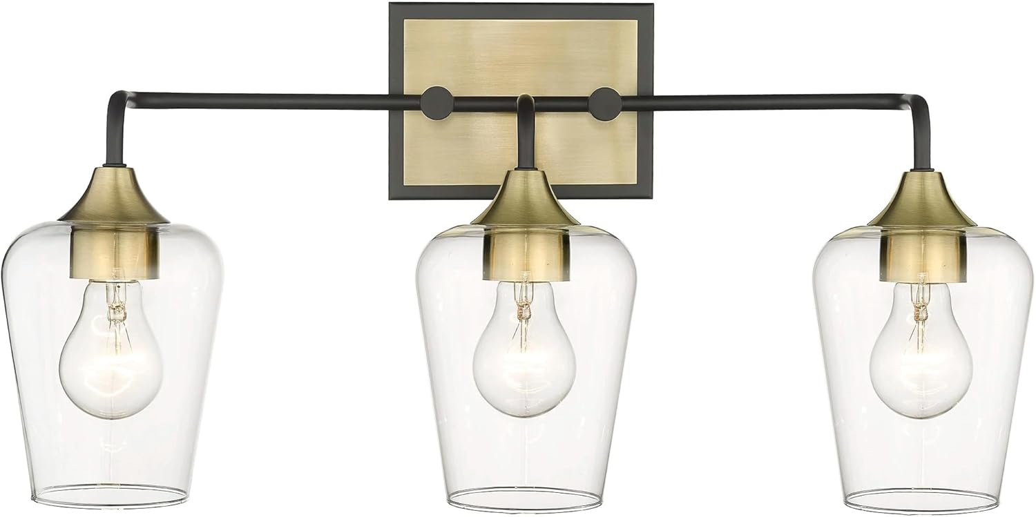 Gladys Steel Black Gold 3 Light Vanity Wall Sconce