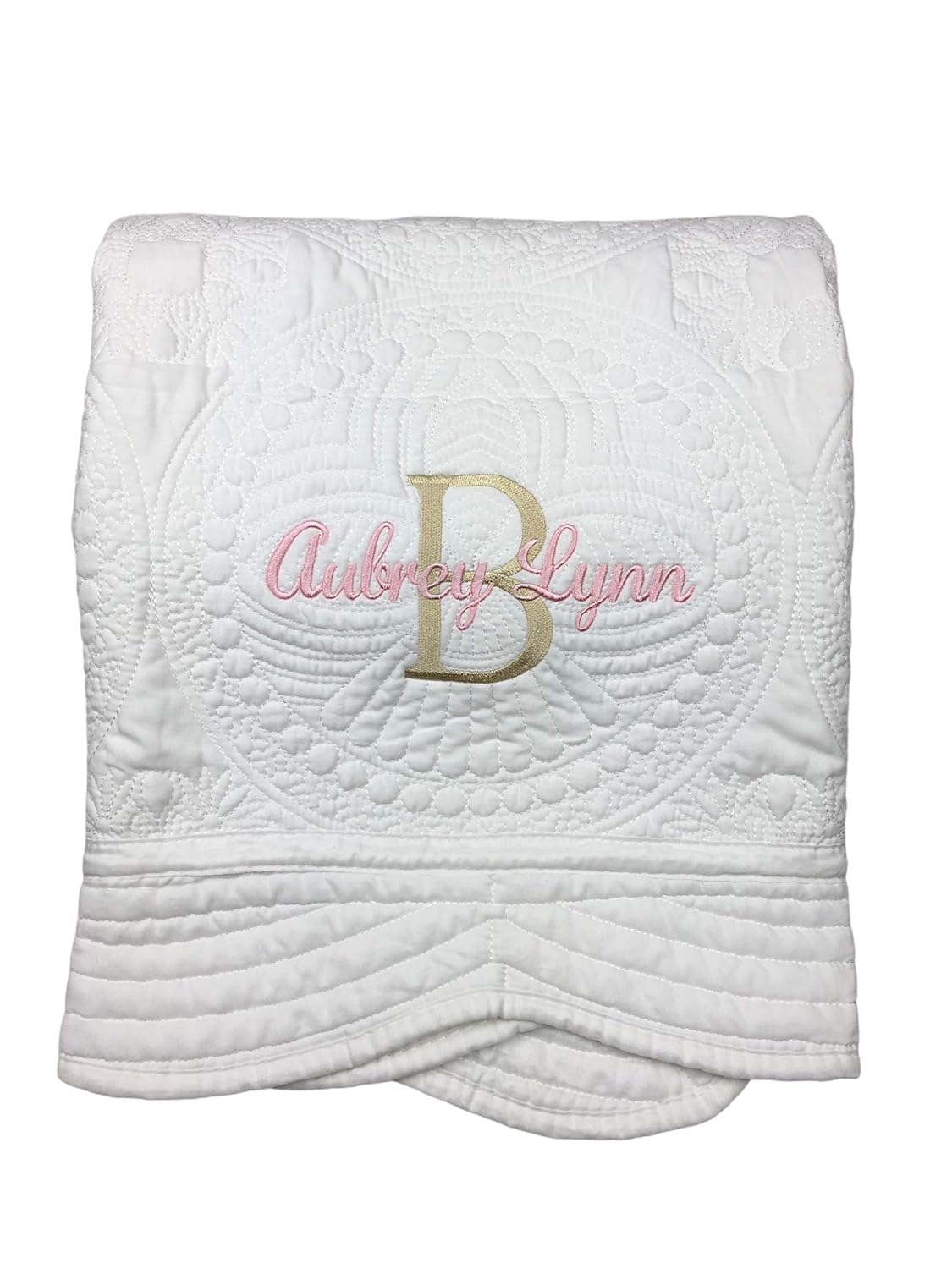 Personalized Baby Quilt with Monogram for Toddler or Baby Girl