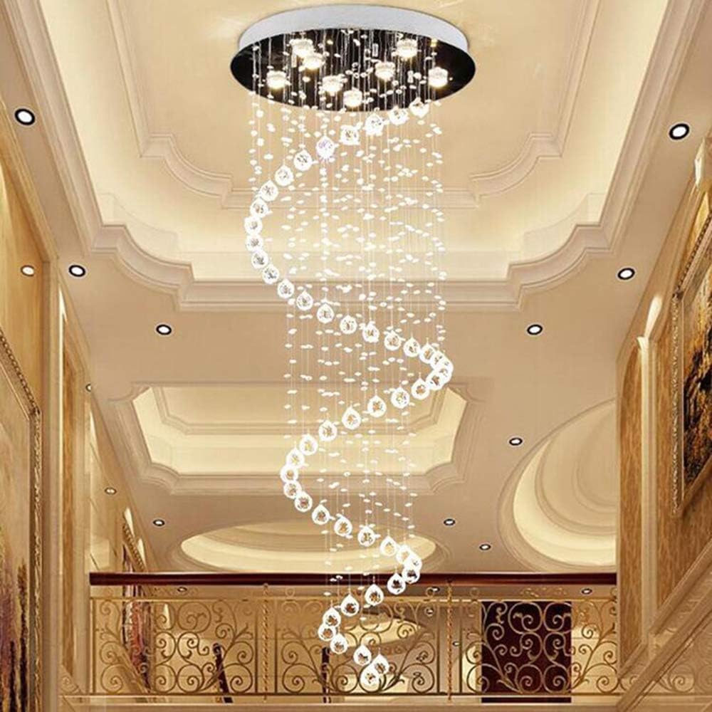 TSWF Single Spiral Crystal Chandelier with LED Light 1