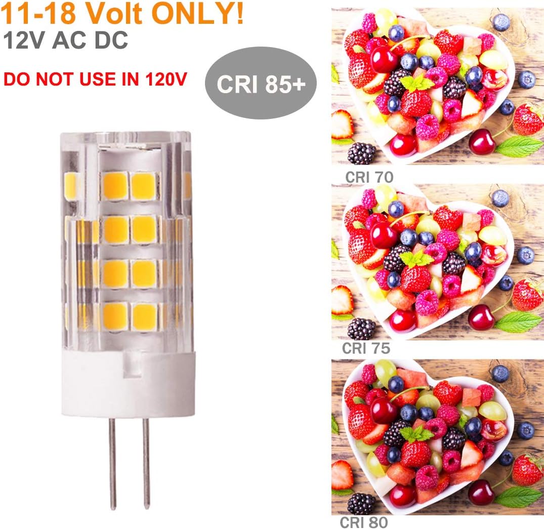 LEMENG G4 35W 12VACDC Warm White LED Bulb Pack of 6