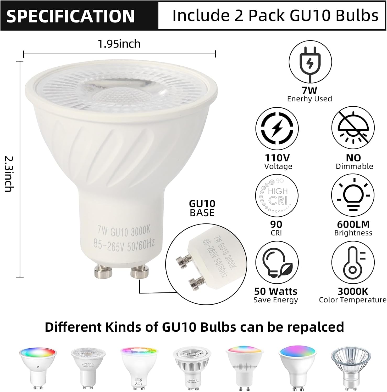 MIOBLUE Floor Can Light with 7W GU10 LED Bulbs