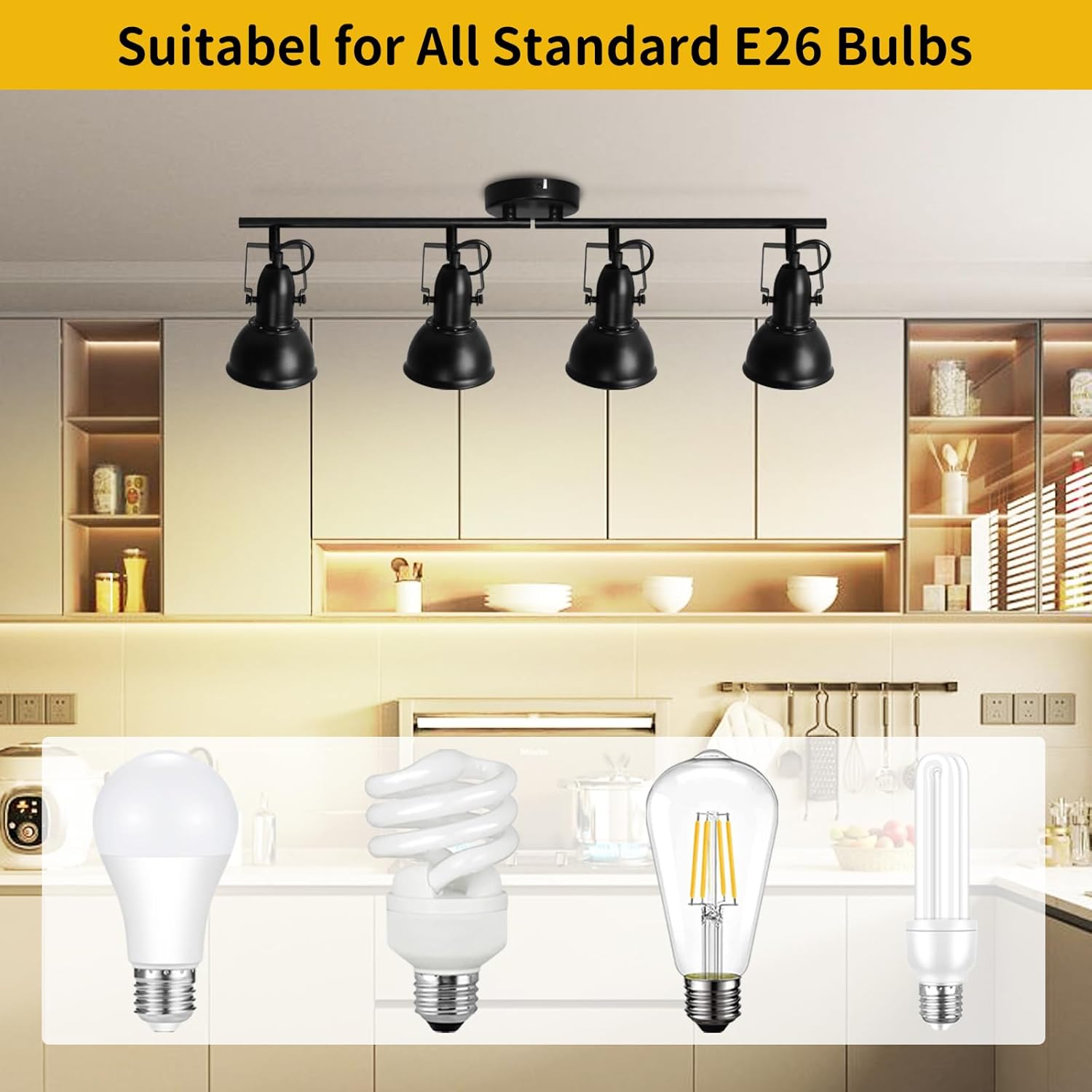 HiBay 4-Light Industrial Ceiling Track Lighting