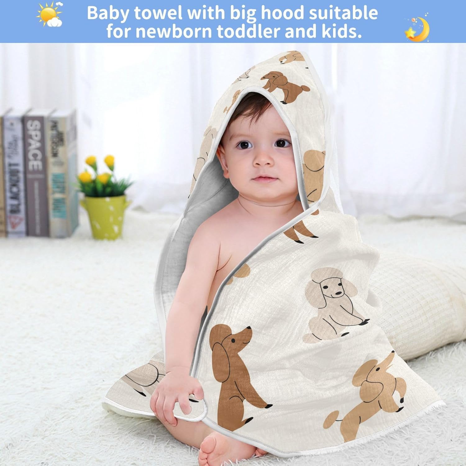 Caikeny Hooded Baby Towel 35x35 Inch