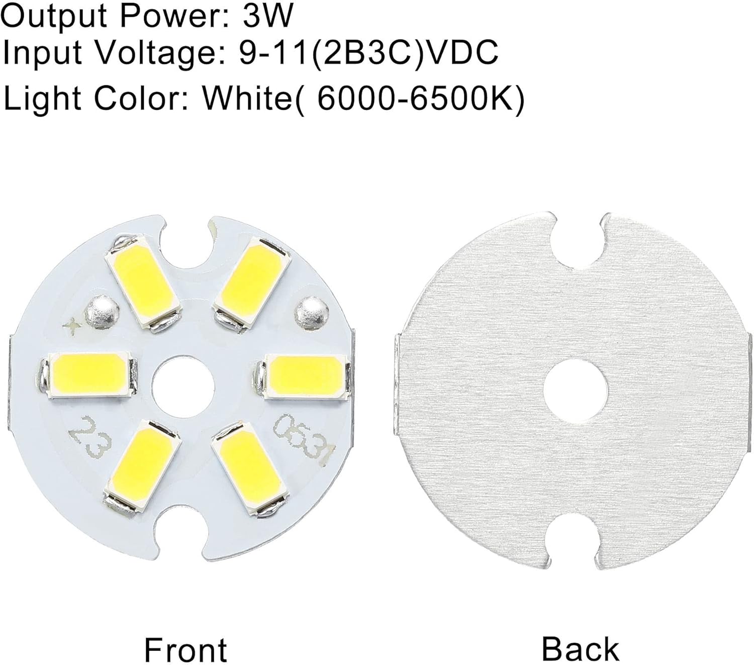 MECCANIXITY 3W COB LED Light Chip 10Pcs 6000-6500K Energy Saving Bulb Replacement