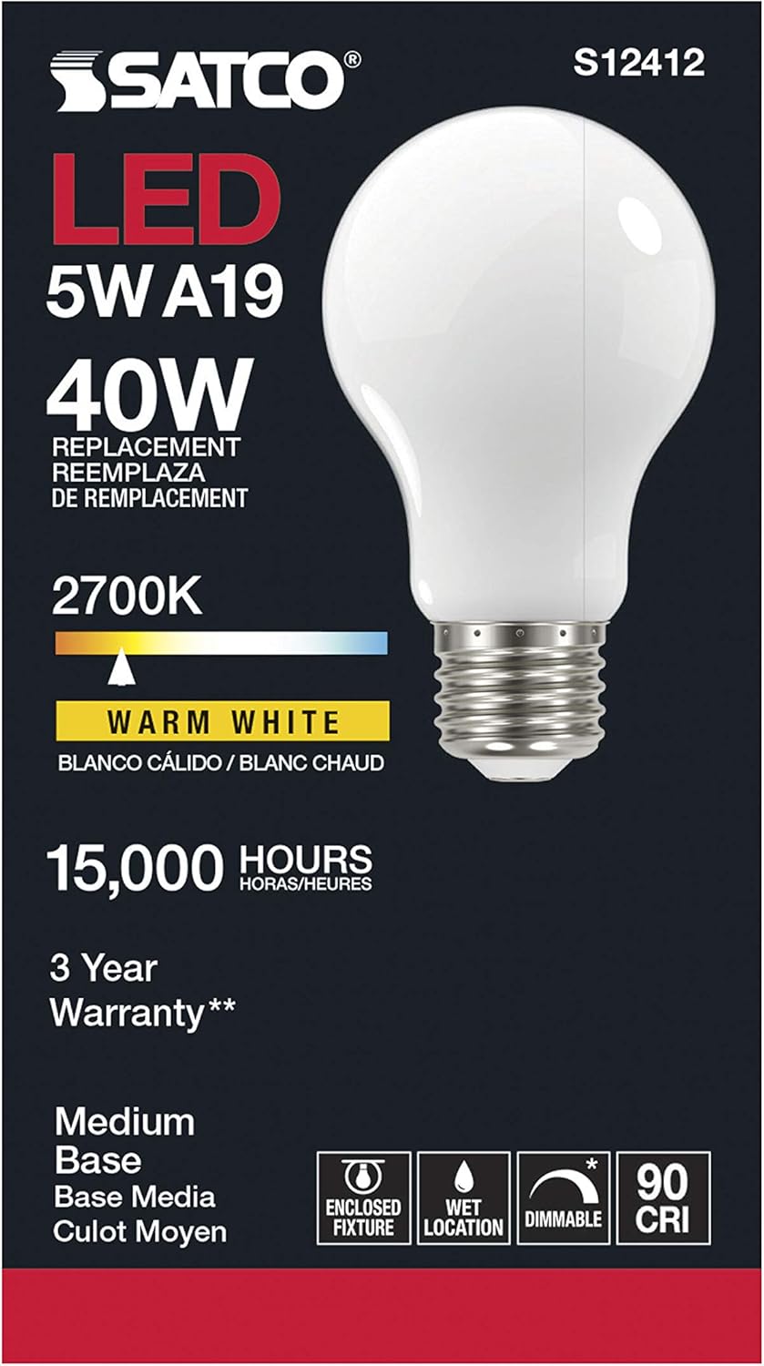 Satco S12412 5W Warm LED Downlight Bulb