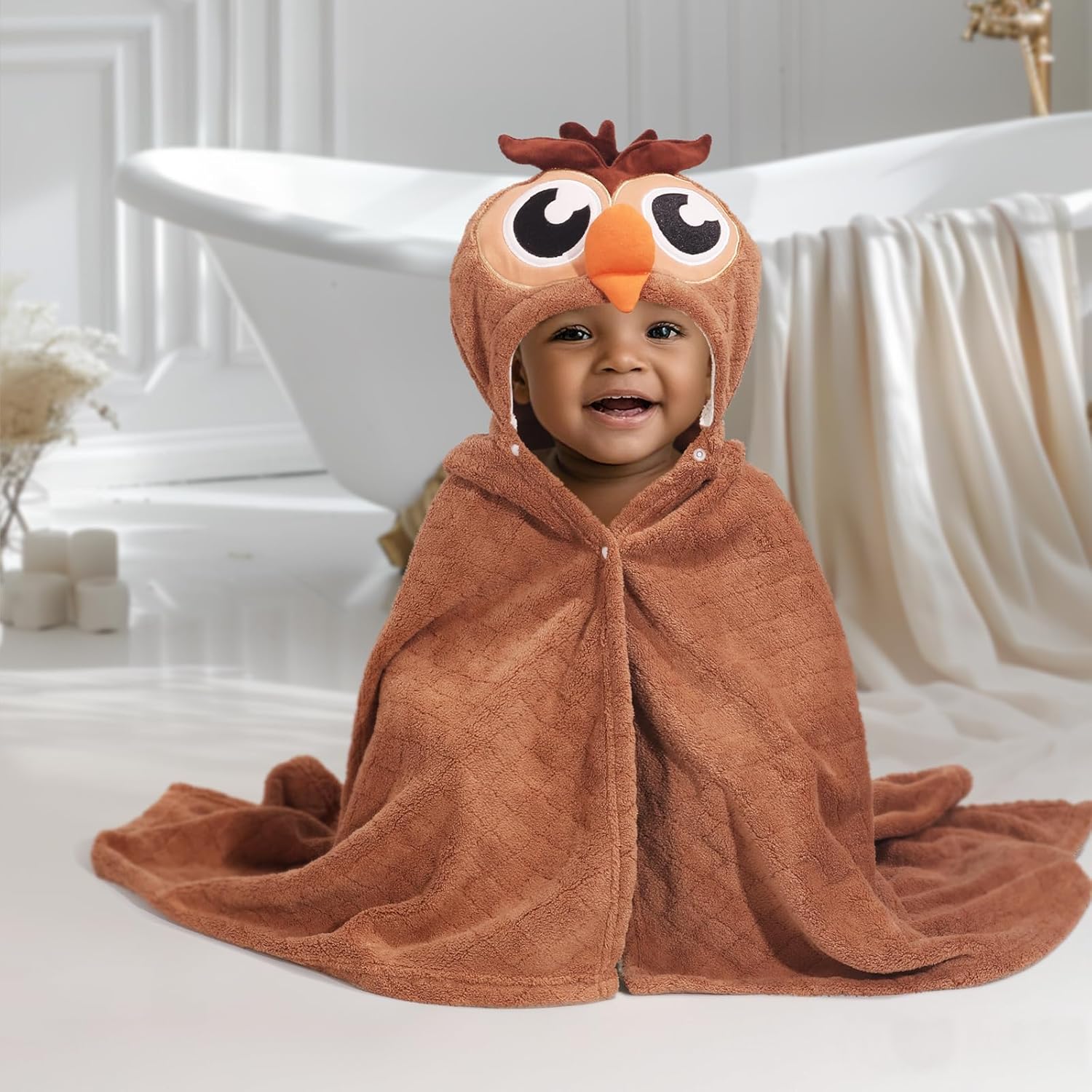 WODHOY Toddler Bath Towel with Hood 50x32