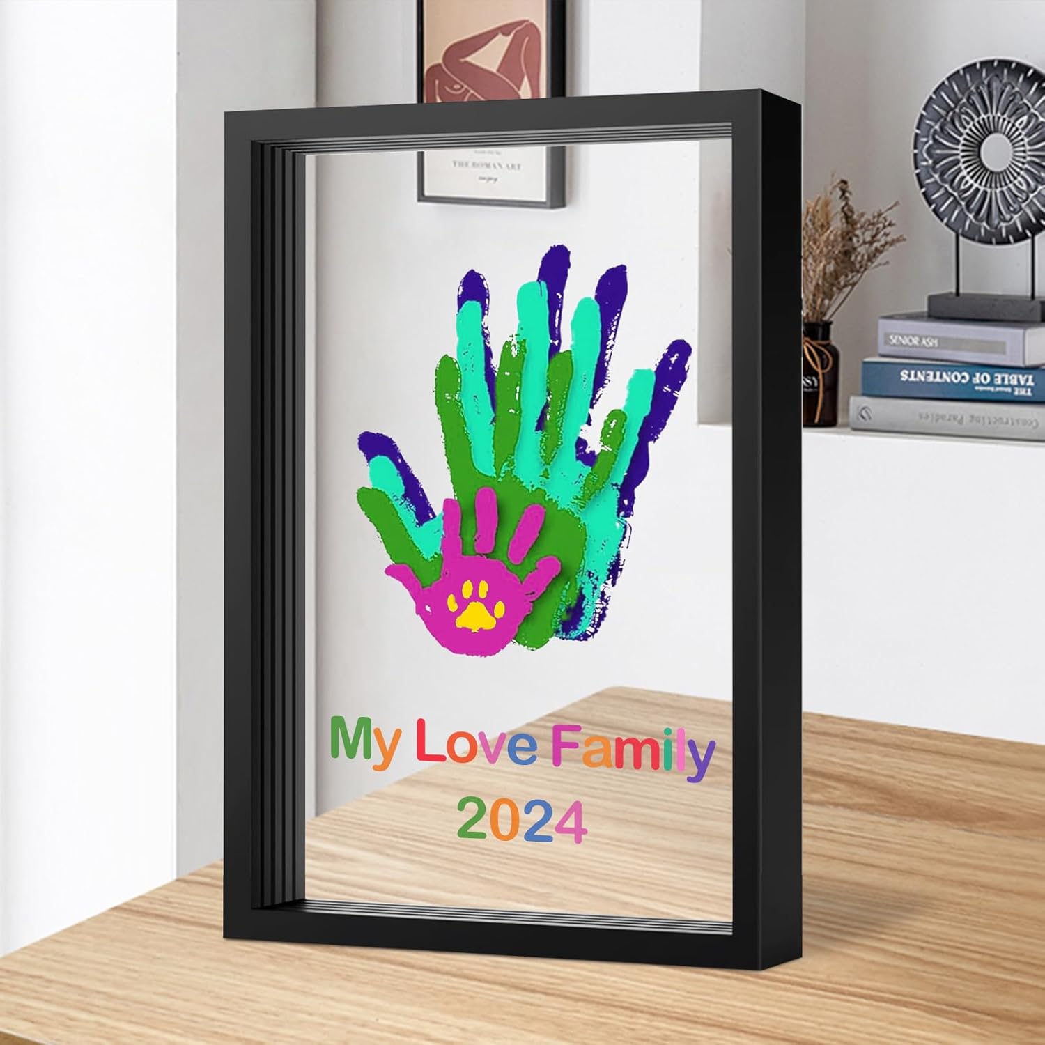 Family Handprint DIY Craft Kit with Wooden Frame