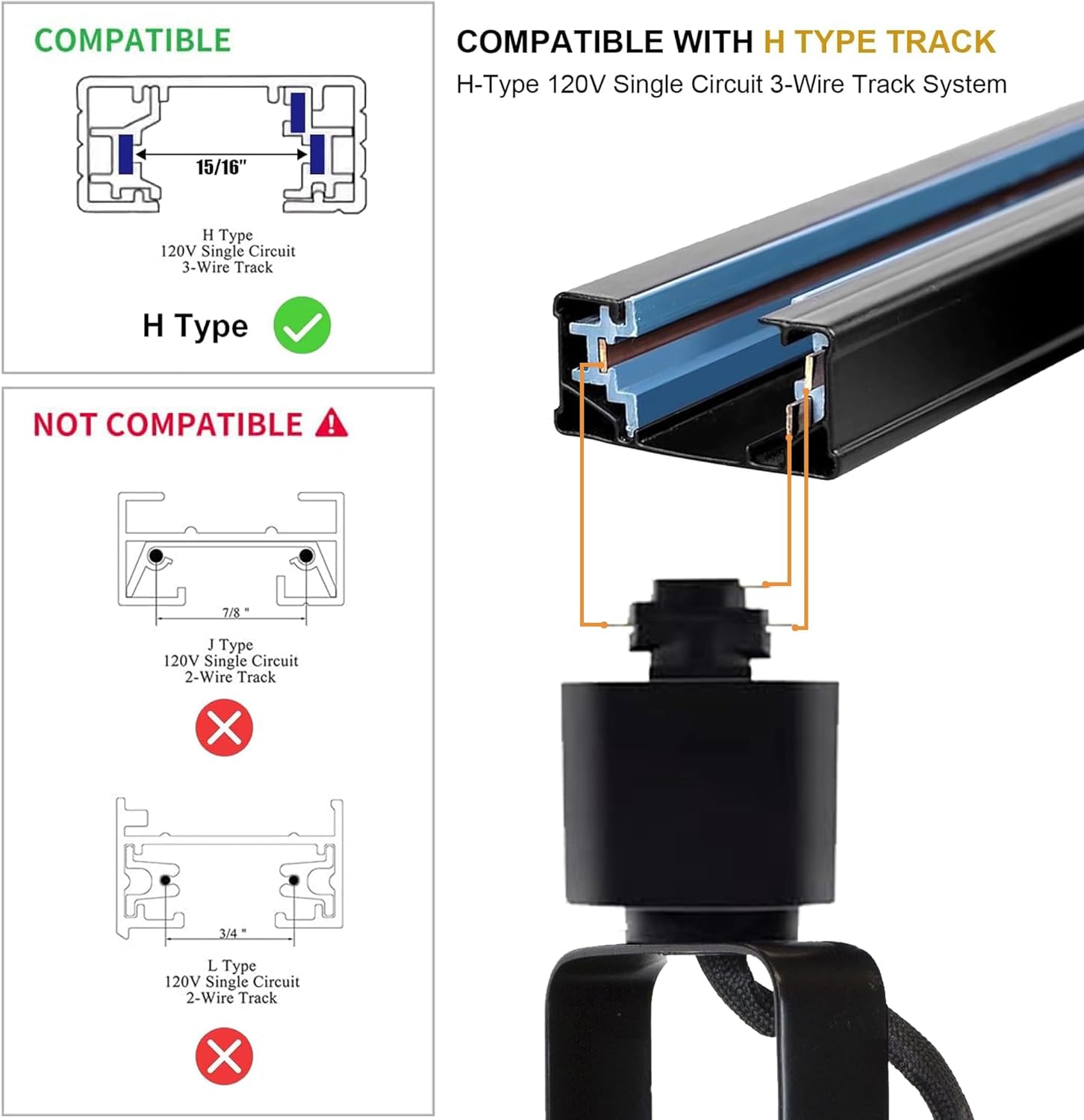 Yuemegou 10W Dimmable LED Track Light Heads 3CCT GU10