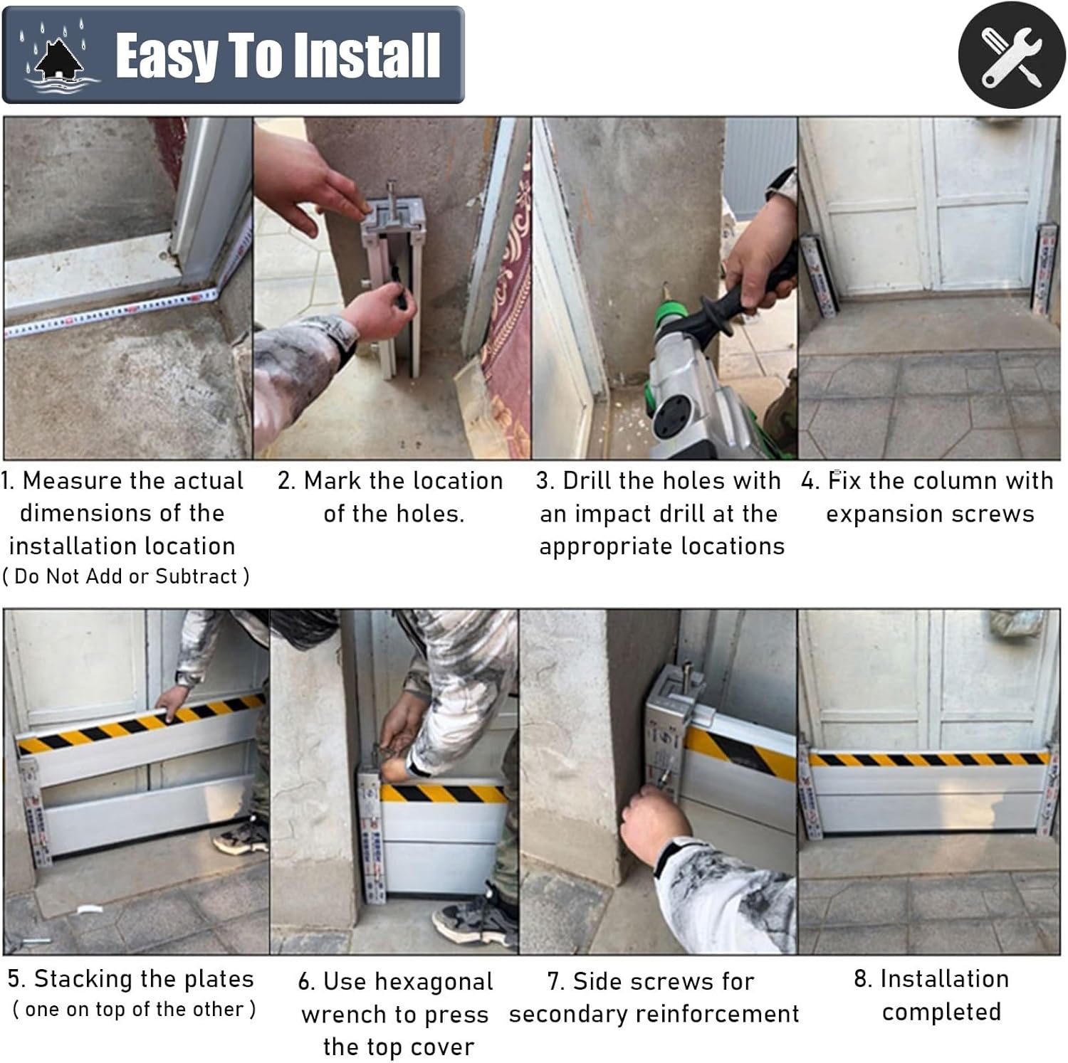 High Flood Control Baffle 100cm Aluminum Barrier with Detachable Design