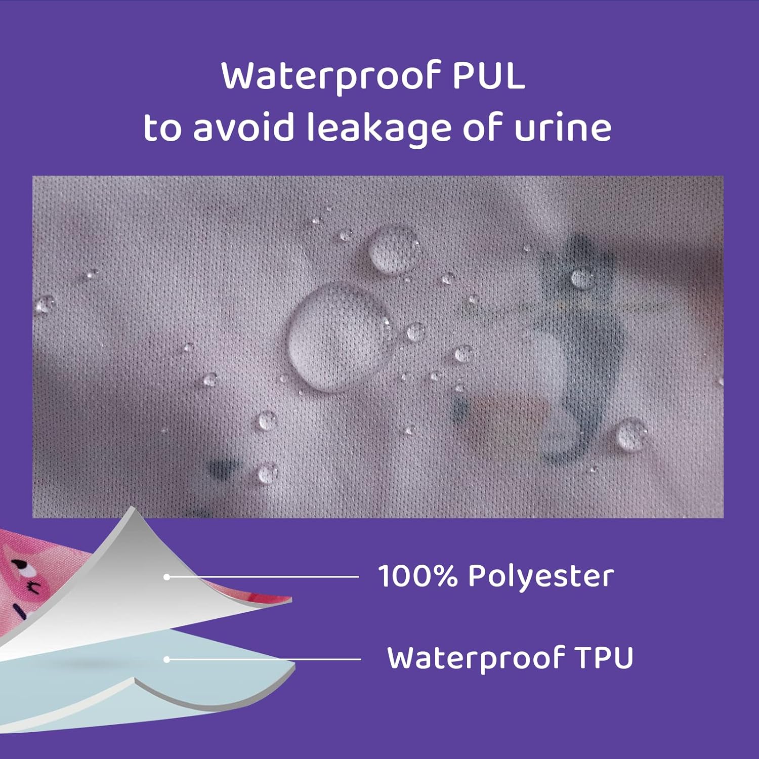 BISENKID 6-Pack Waterproof Training Pants for Toddlers 2T