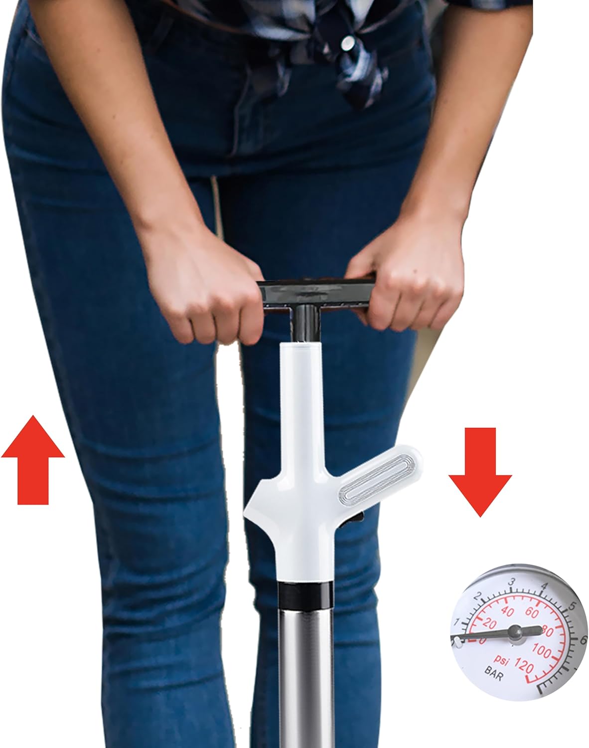 HimaPro High Pressure Toilet Plunger Air Drain Blaster Kit With White Handle