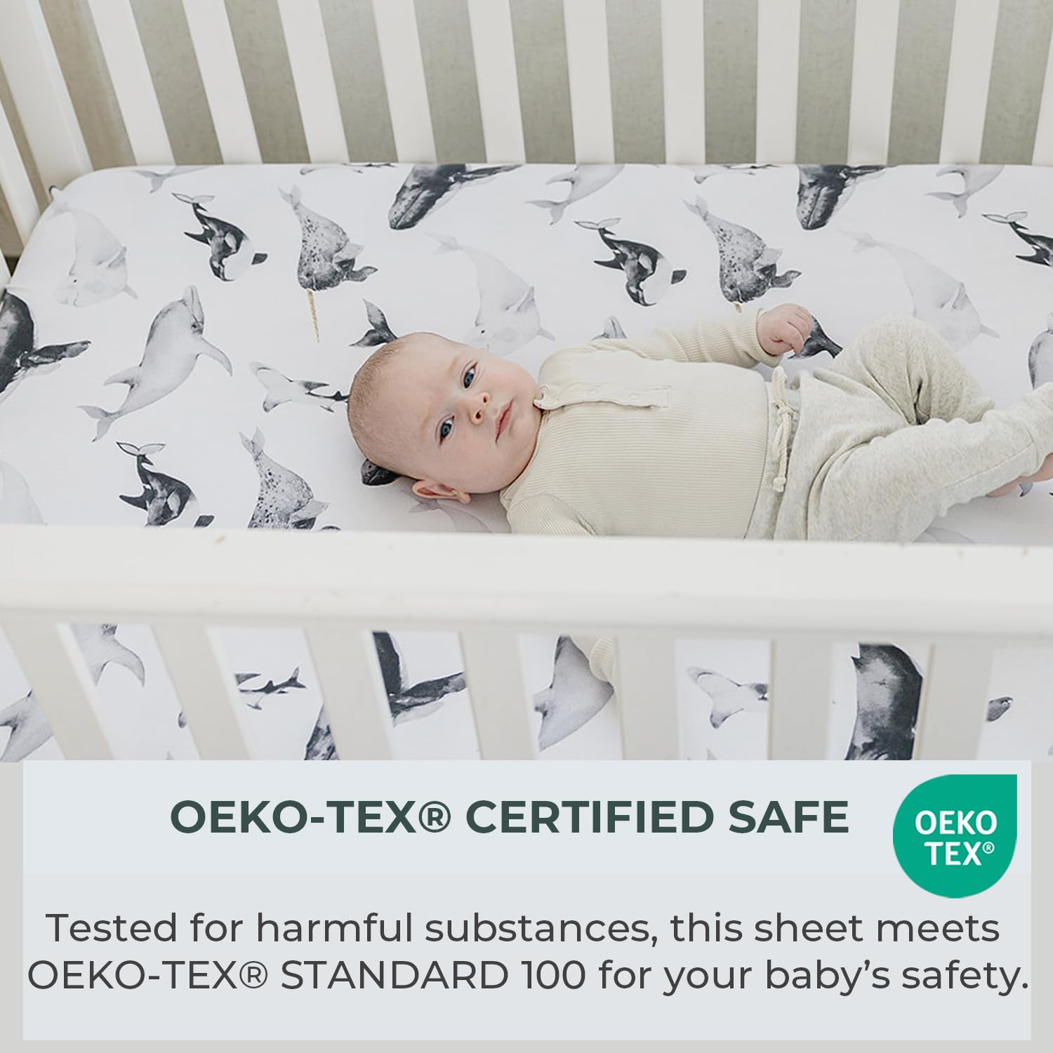 Pobibaby 2 Pack Ocean Crib Sheets for Baby Boy