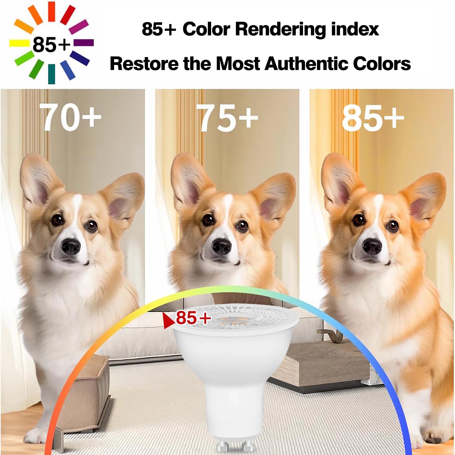 Ivyemons GU10 LED Dimmable Bulb 7W 3000K Warm White Flicker-Free