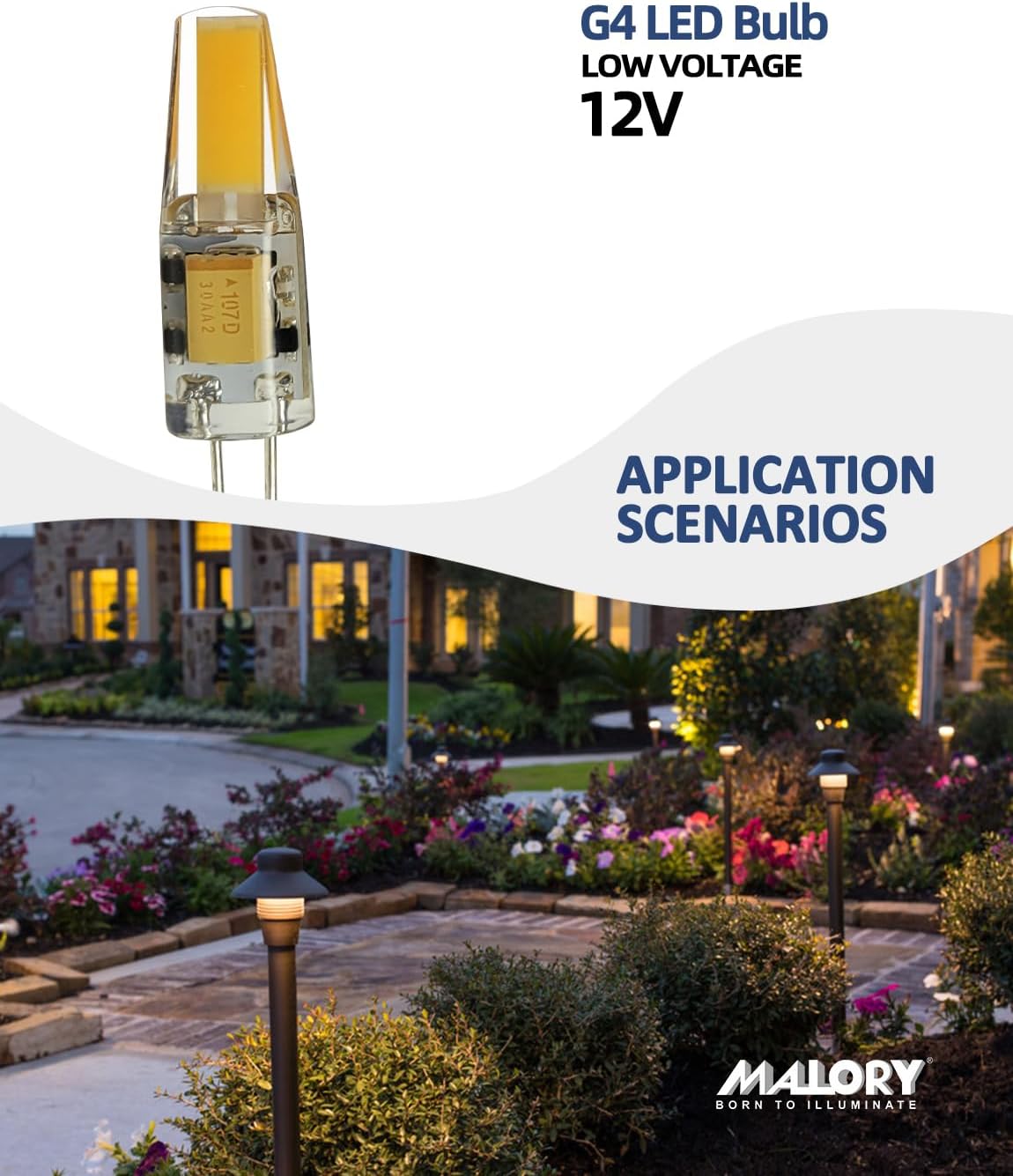 MALORY G4 Landscape Light Bulbs 4 Pack 2W LED Replacement