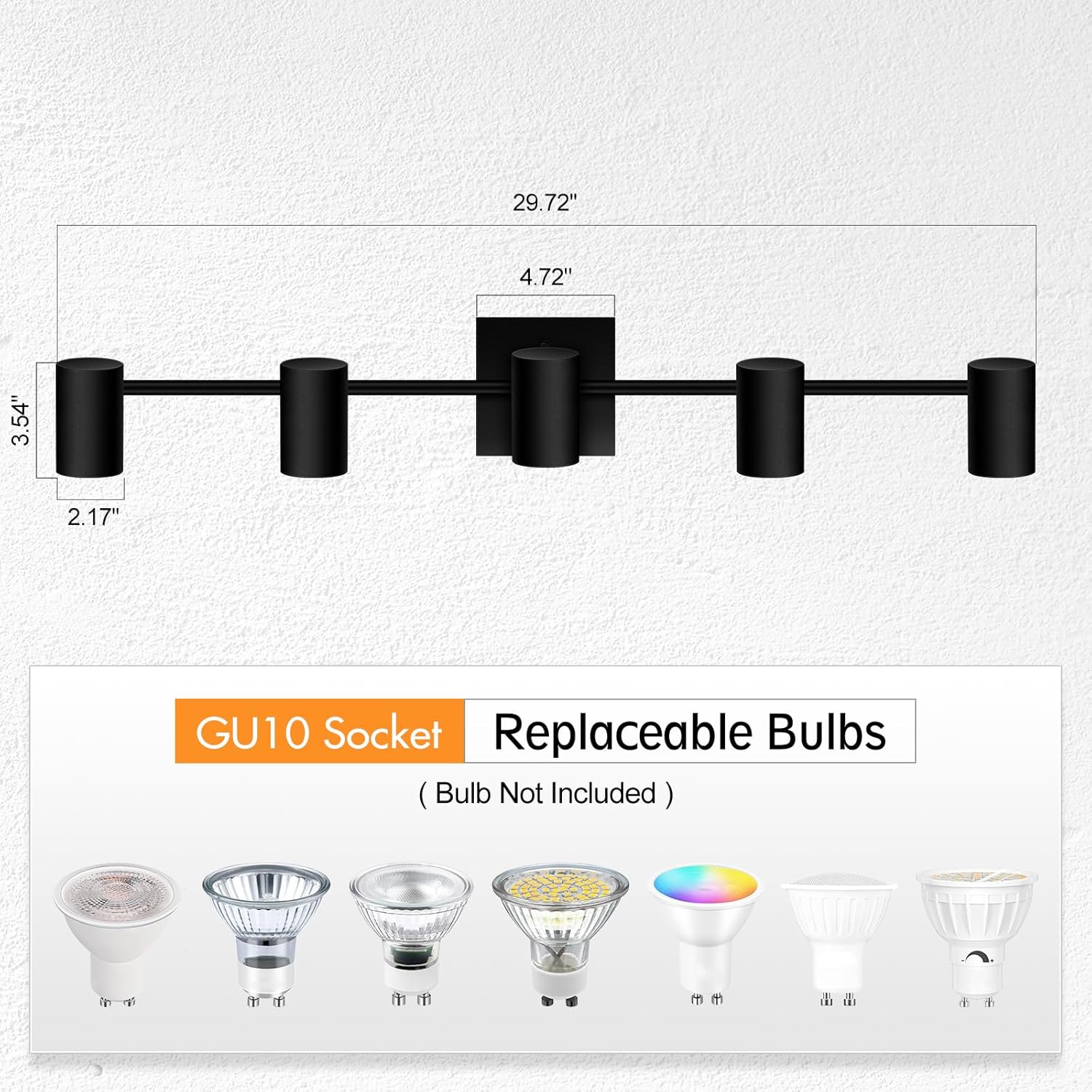 BoostArea 5-Light Track Lighting Kit for Kitchen and Living Room