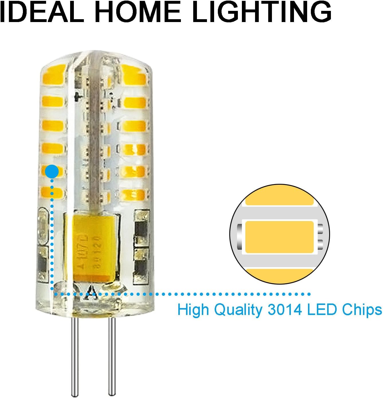 RAYHOO 10pcs G4 LED Bulbs 3W 12V White 6000K