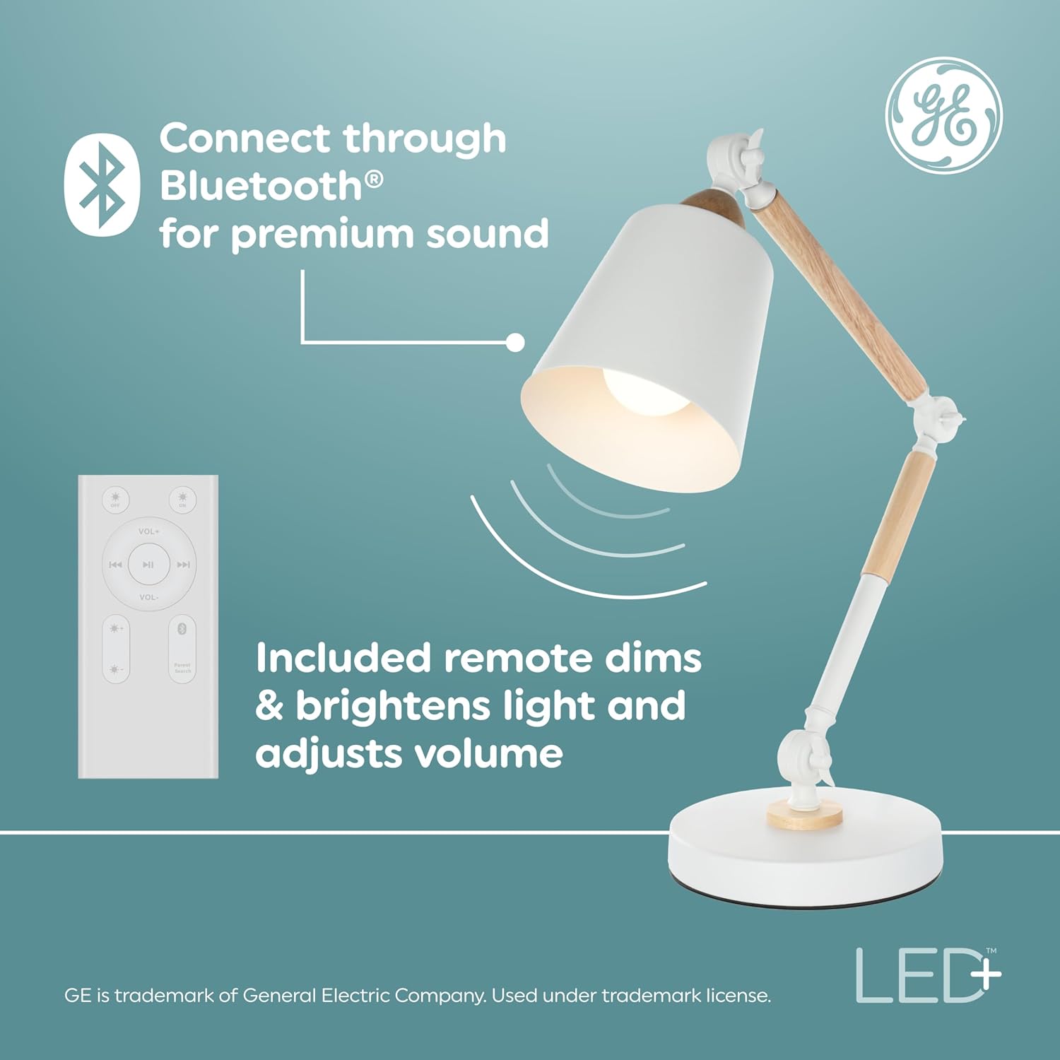 GE LED Speaker Light Bulb 3 Pack Bluetooth Soft White Remote Included