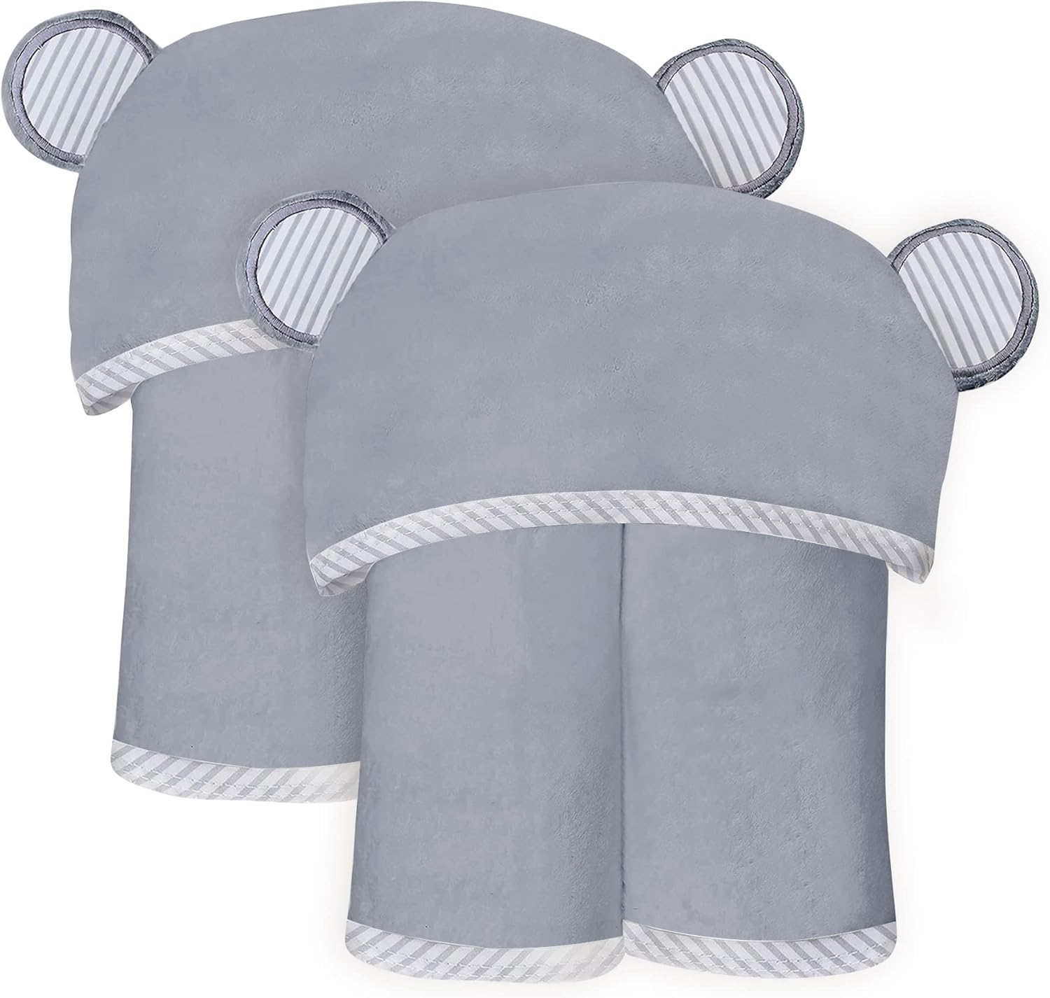 SWEET DOLPHIN Hooded Baby Towel 2 Pack - Grey