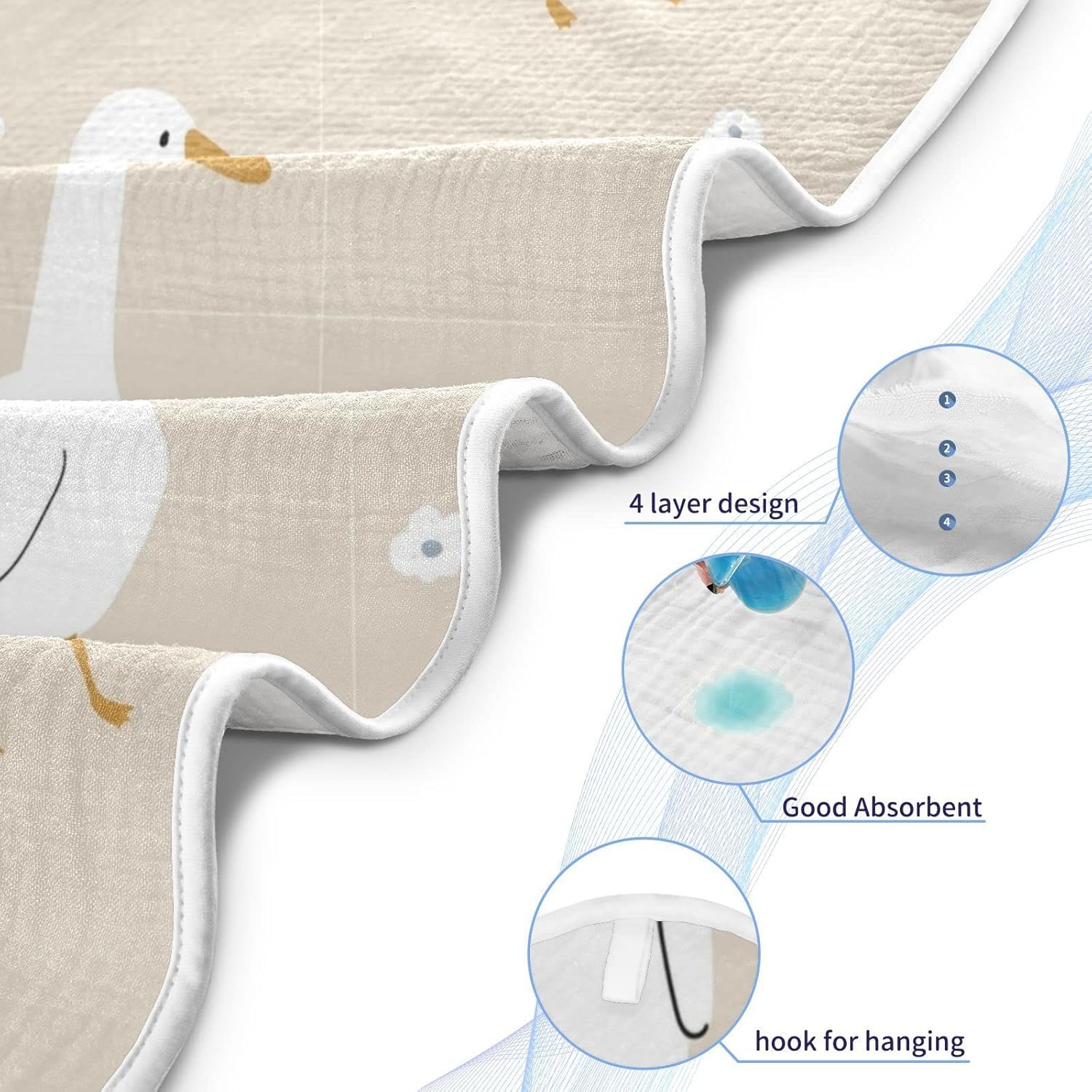 Aslsiy Hooded Baby Towel 30x30in Cotton Soft for Newborn