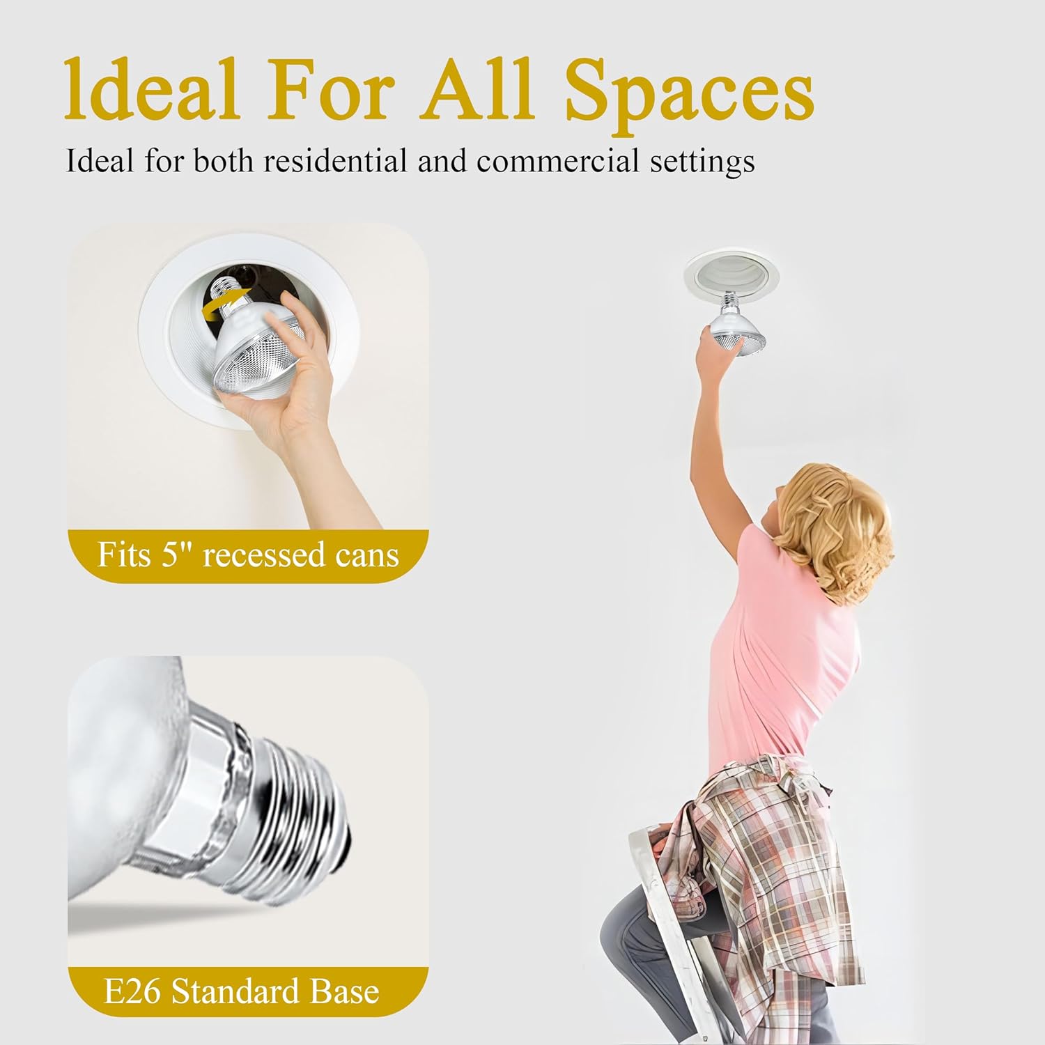 Lachesan PAR30 Halogen Flood Light Bulbs 6pcs 120V Dimmable 2700K Warm White