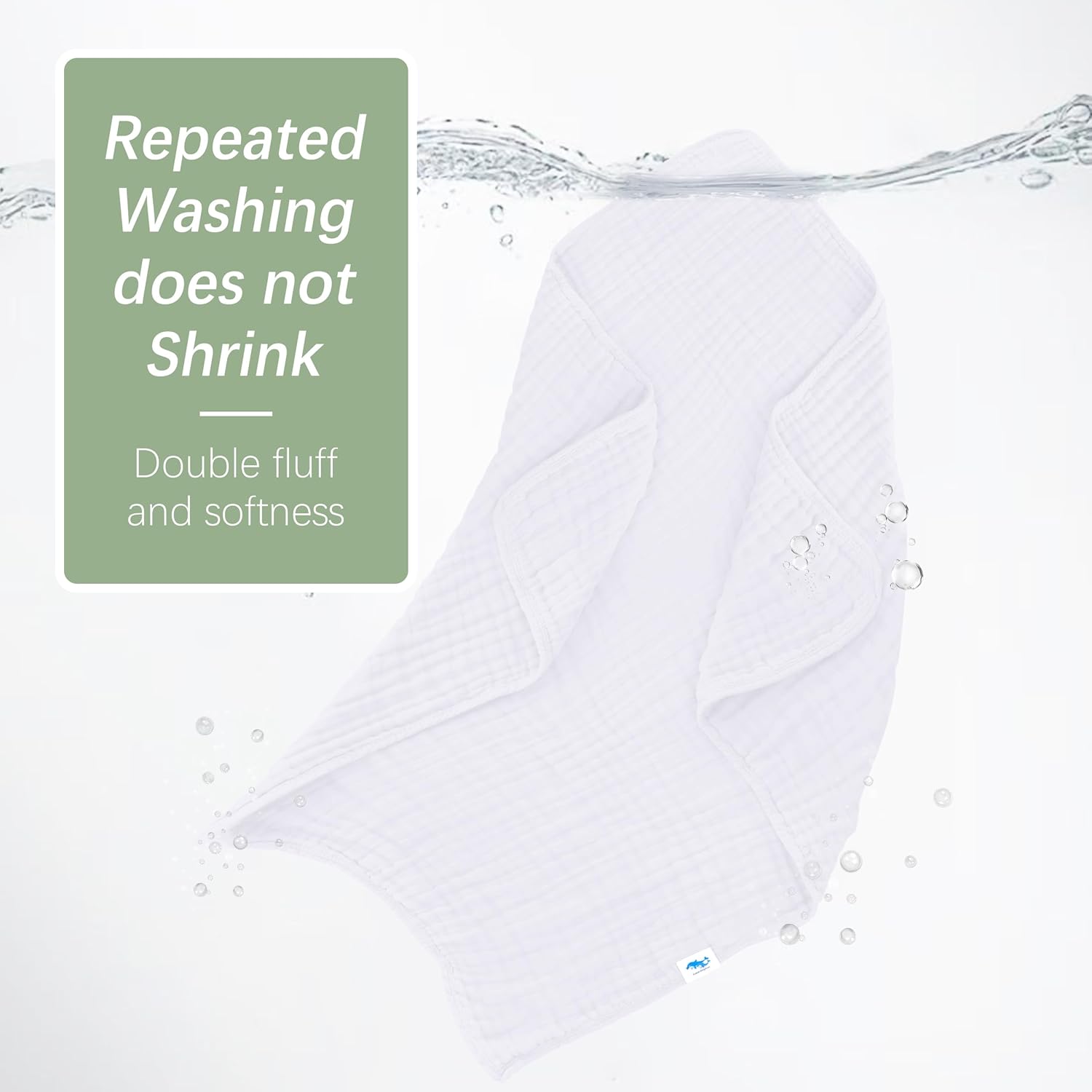 Sweet Dolphin Muslin Baby Bath Towels 2 Pack - 40x40 Inch 100 Cotton