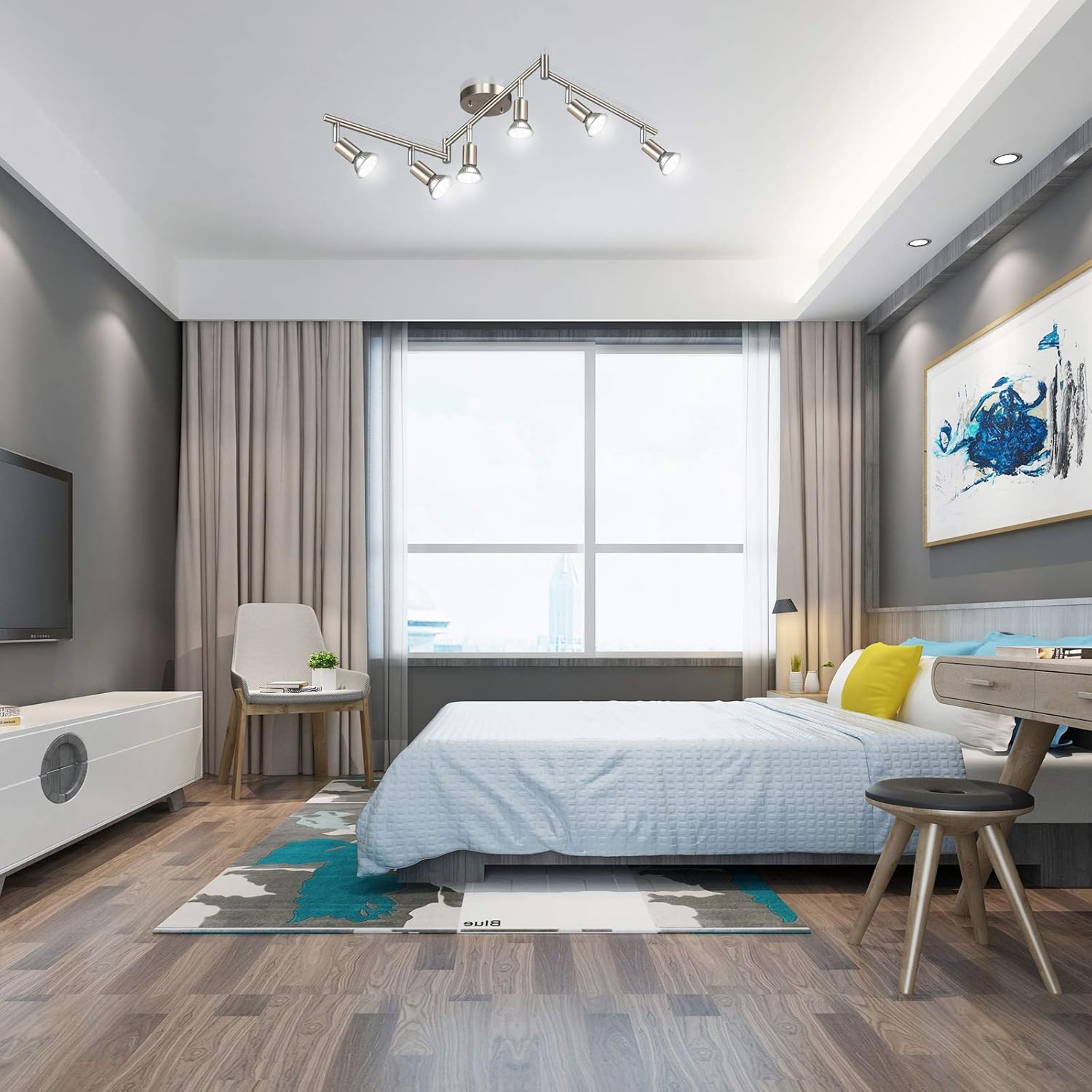 Ascher 6-Light LED Track Lighting Kit with Matte Nickel Finish 1