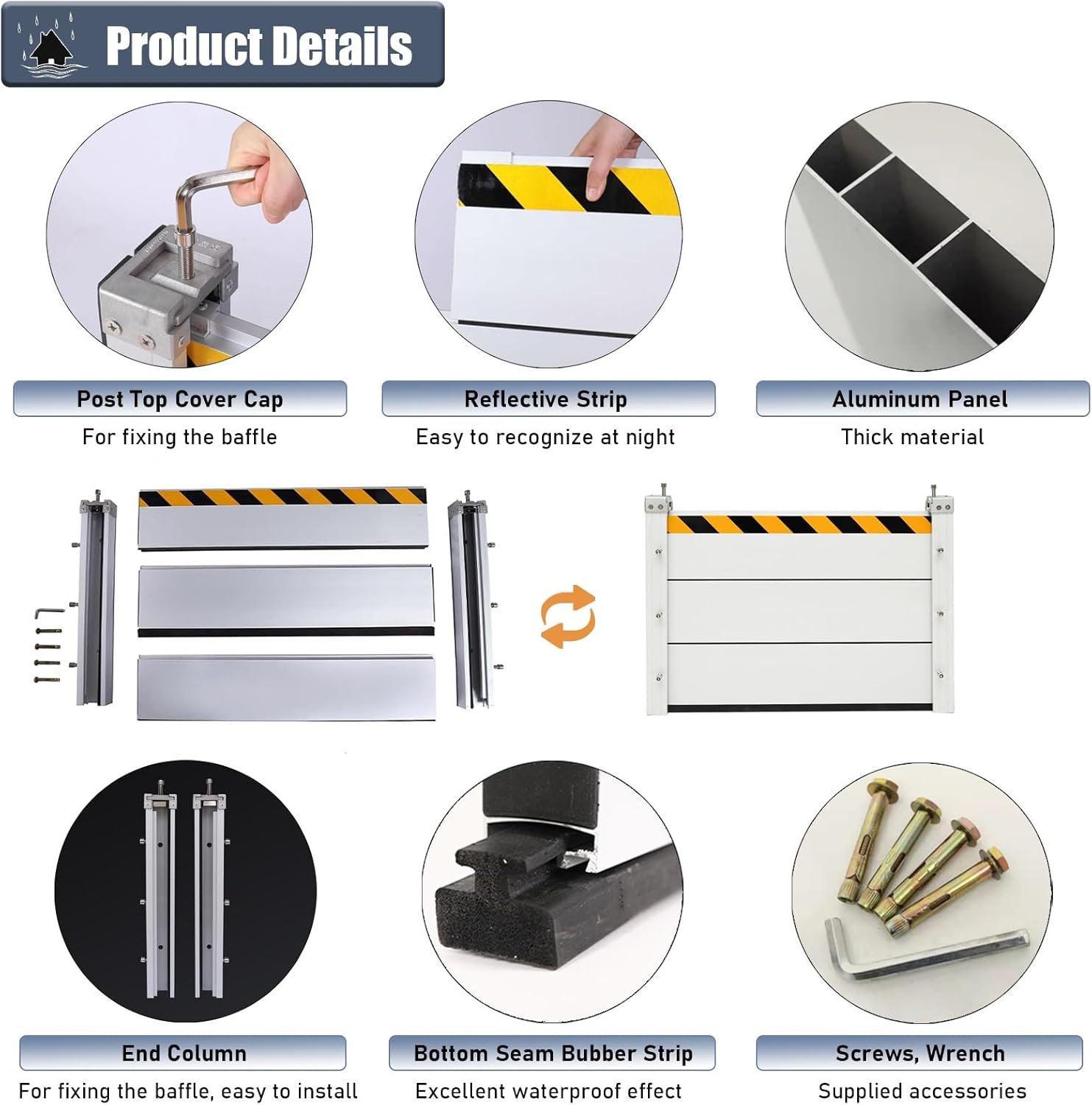 High Flood Control Baffle for Gates and Doors