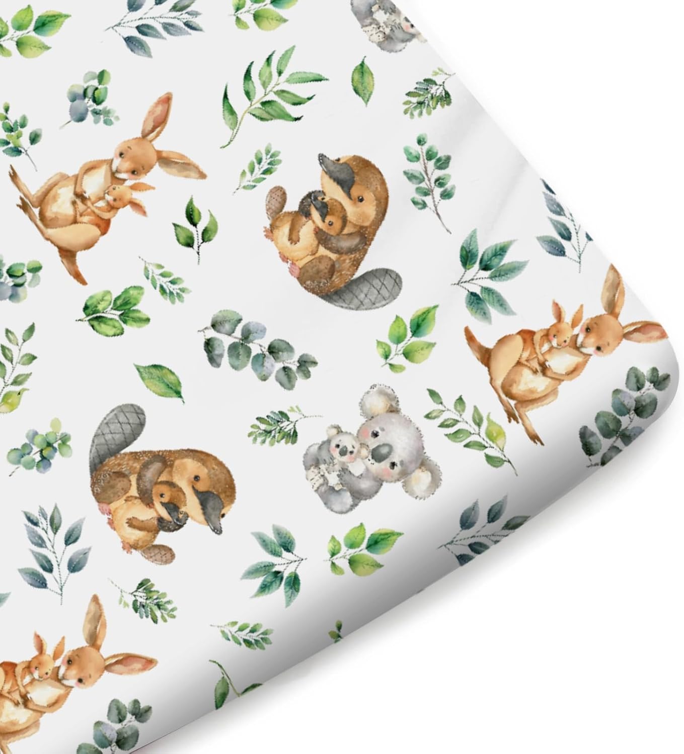 KASTLEE Baby Crib Sheets with Koala and Kangaroo Design