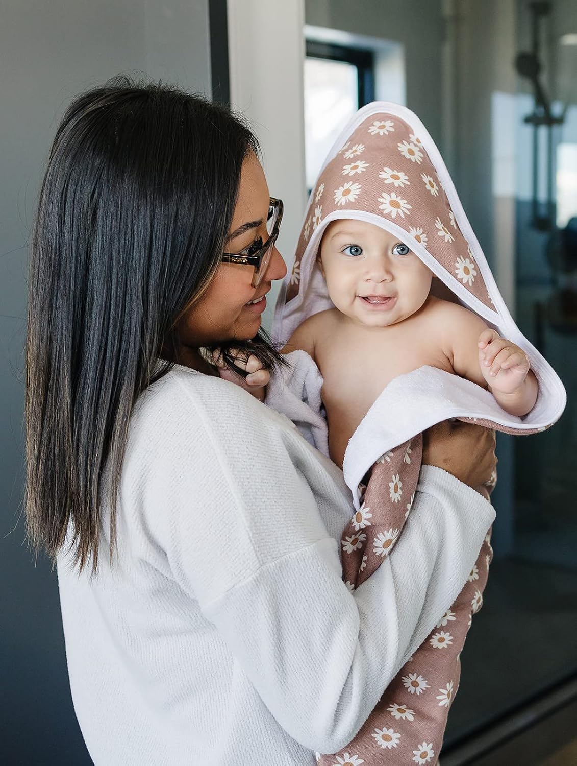 Mebie Baby Hooded Towel - Daisy Dream 334x334 Inches