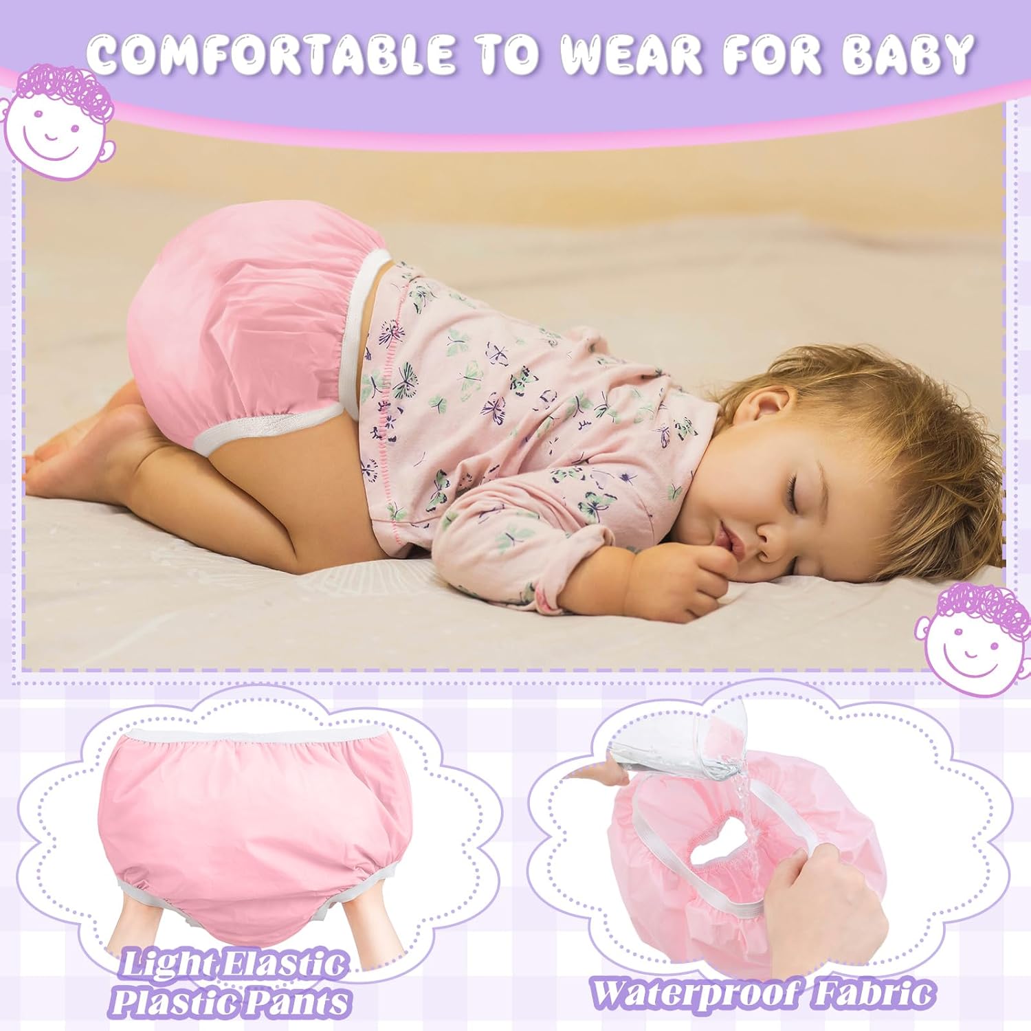 Funtery 12-Pack Waterproof Training Pants for Toddlers Reusable Diaper Covers Unisex