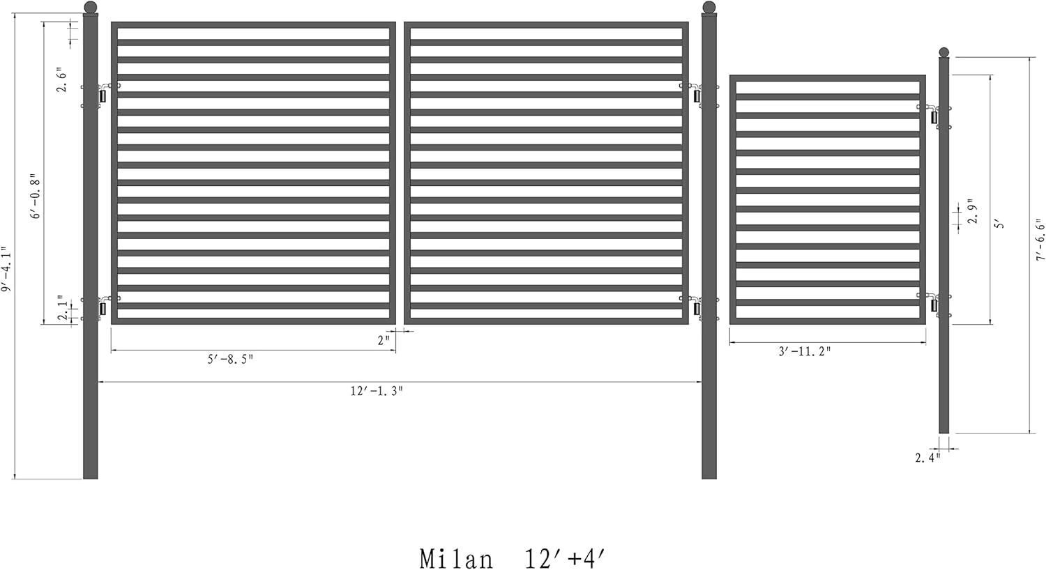 ALEKO 12 Ft Dual Swing Driveway Gate Set