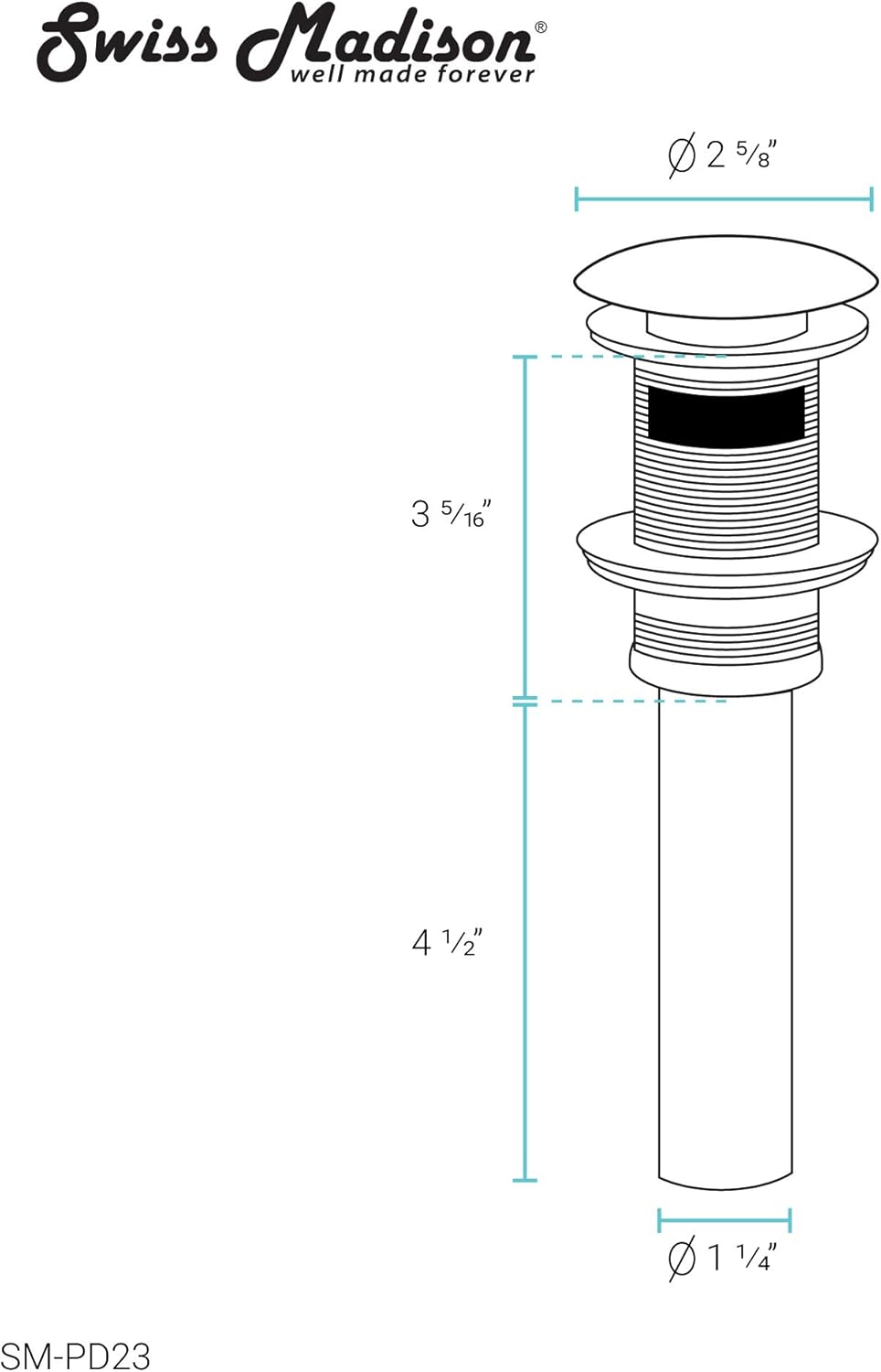Swiss Madison SM-PD23R 175 Drain Auger Stainless Steel