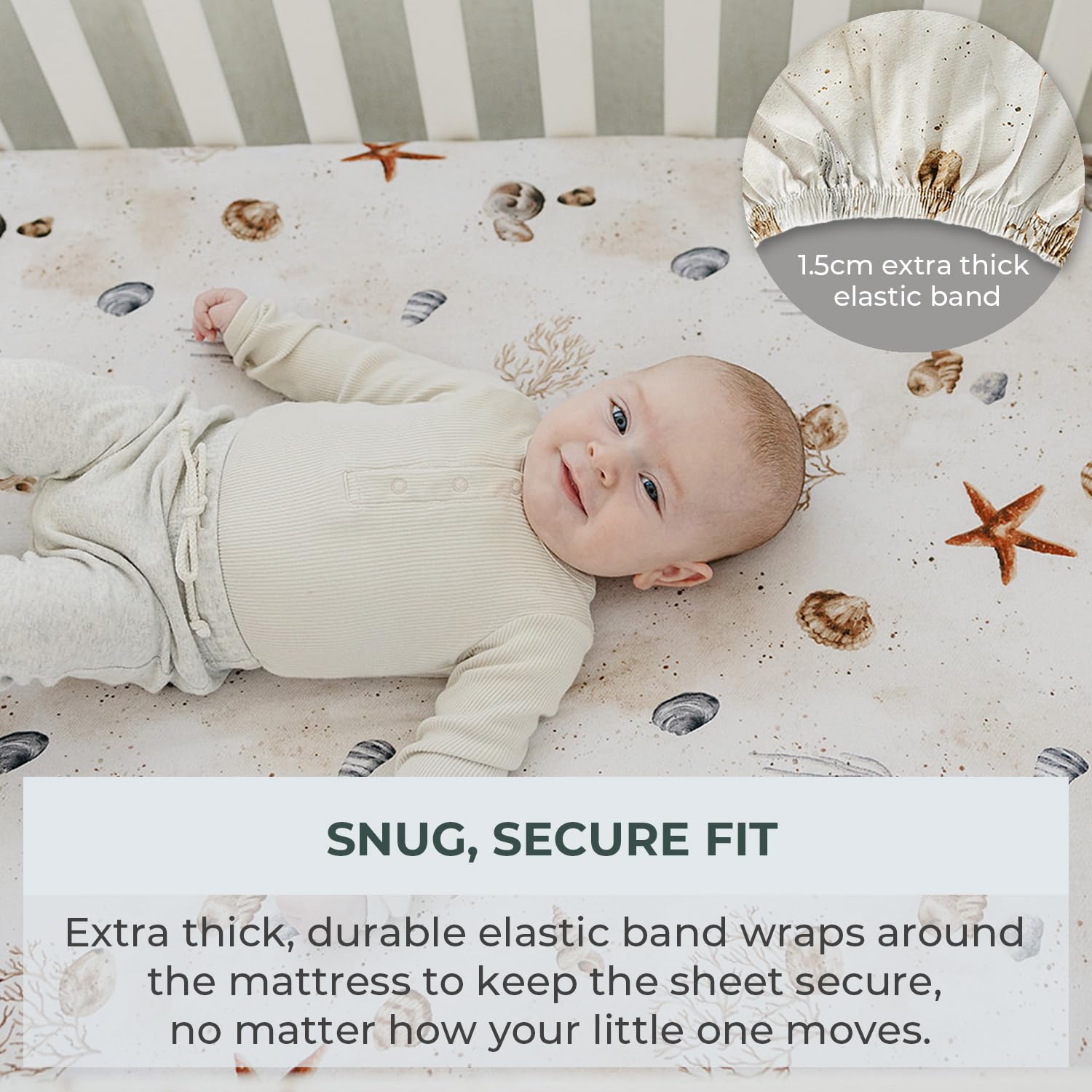 Pobibaby 2 Pack Ocean Crib Sheets for Baby Boy